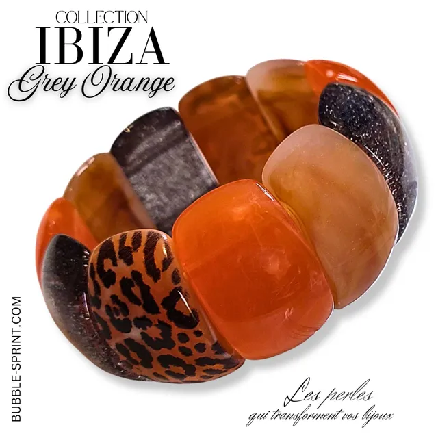 ARTSHOP Ibiza bracelet Grey Orange palets Chamonyx KIT