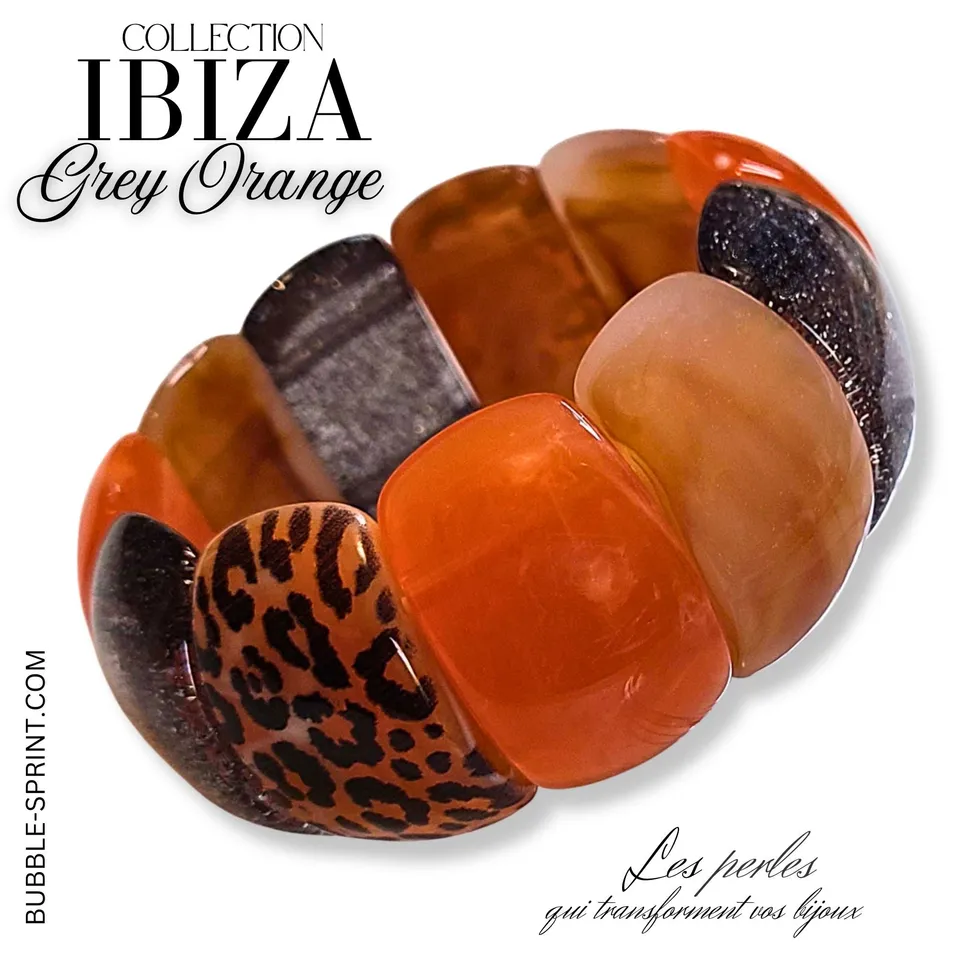 ARTSHOP Ibiza bracelet Grey Orange palets Chamonyx KIT