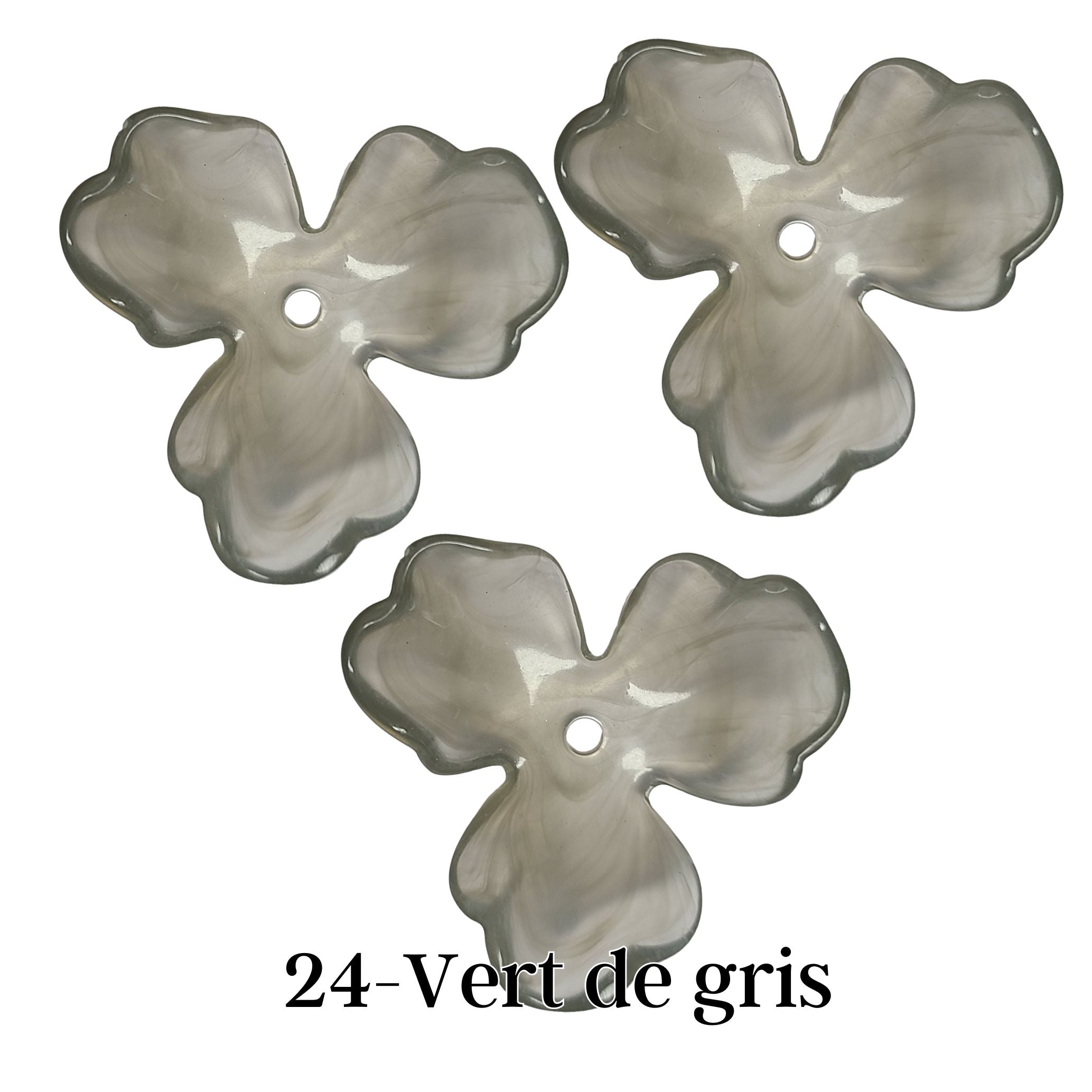 ARTSHOP Flower Power fleur orchidée 40mm vert de gris x1