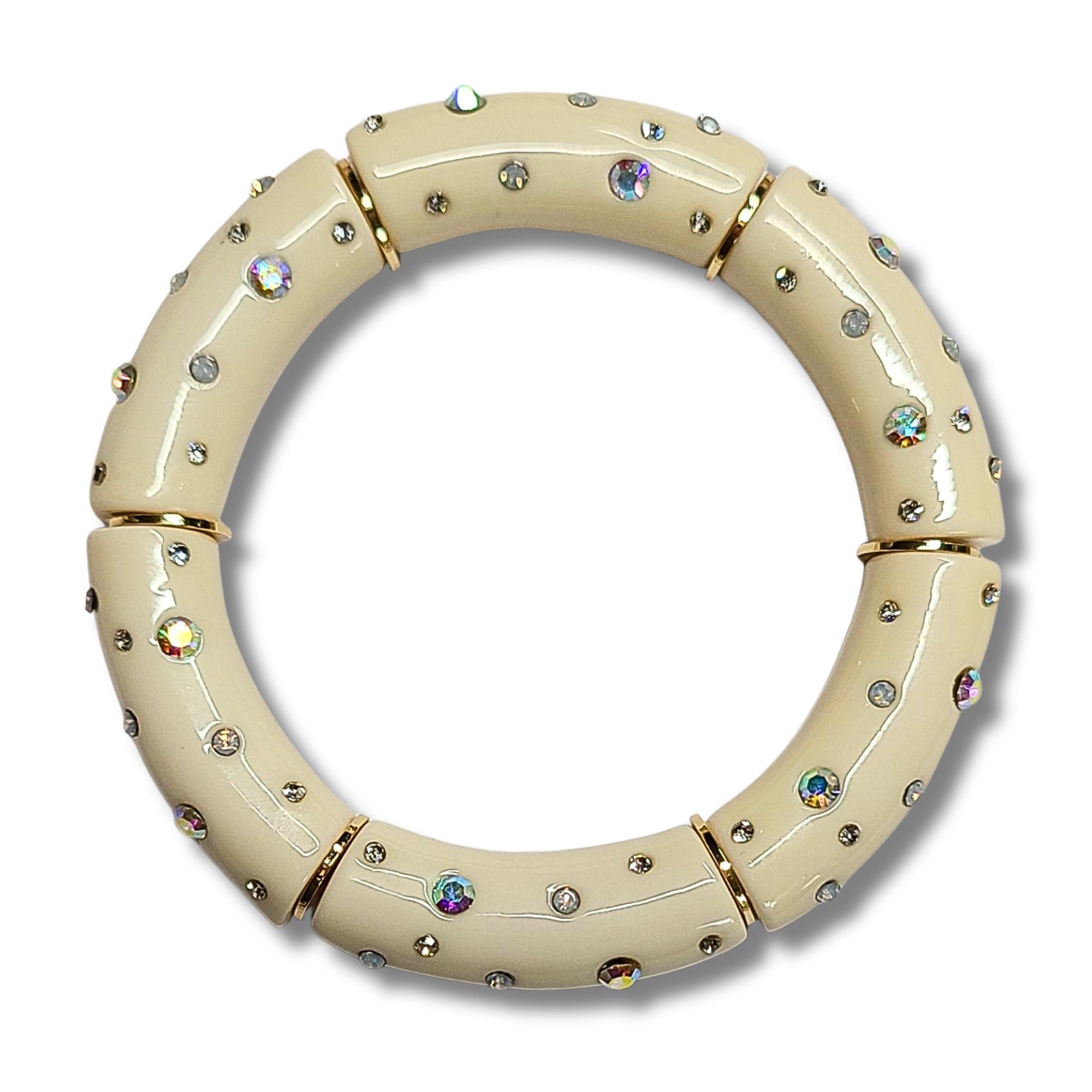 ARTSHOP Strass & Émaillés 422 tube incurvé Ivoire Diamant x1