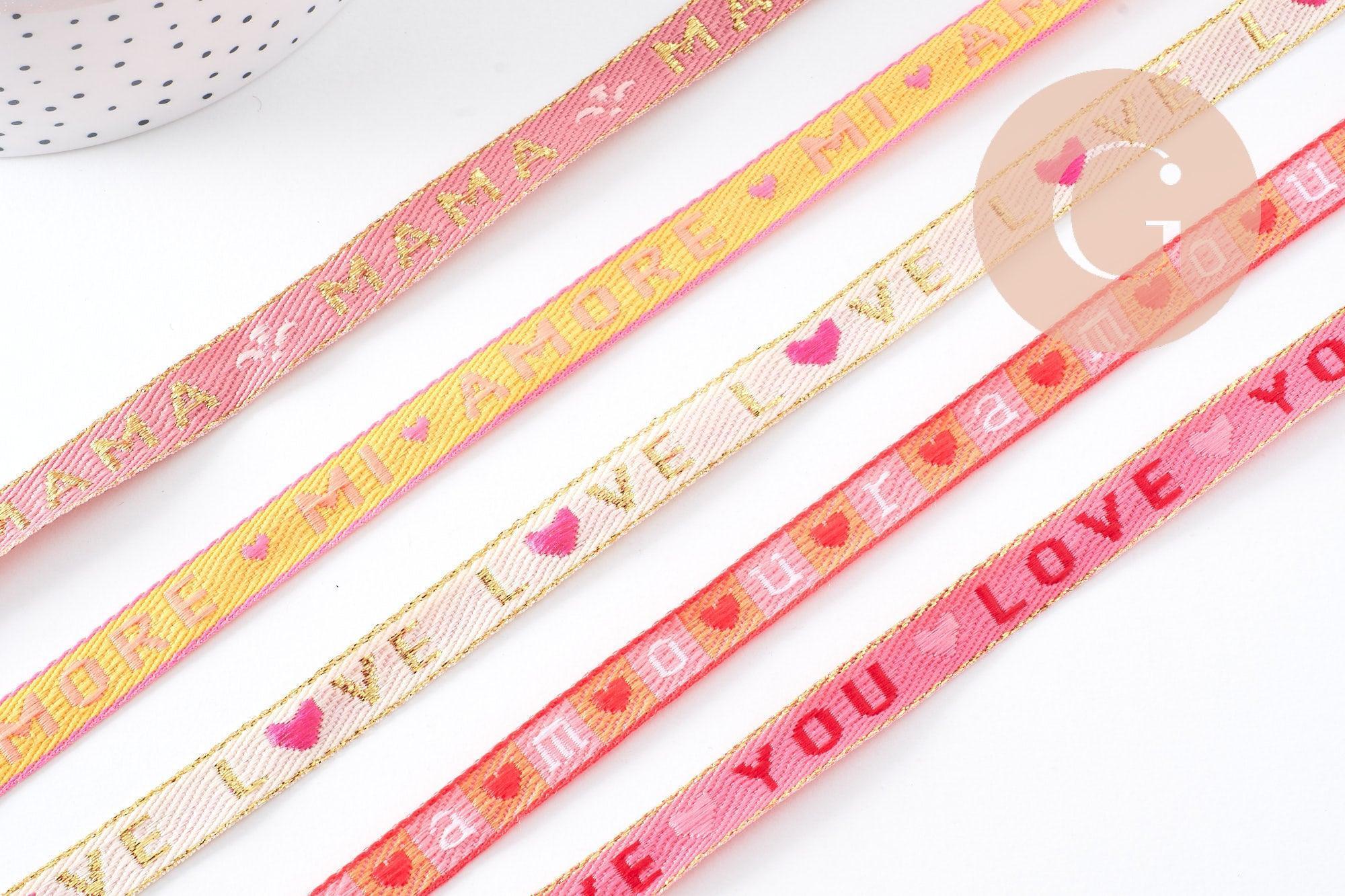 Gingerlily G10418 ruban brodé Amour 10mm x 1 mètre