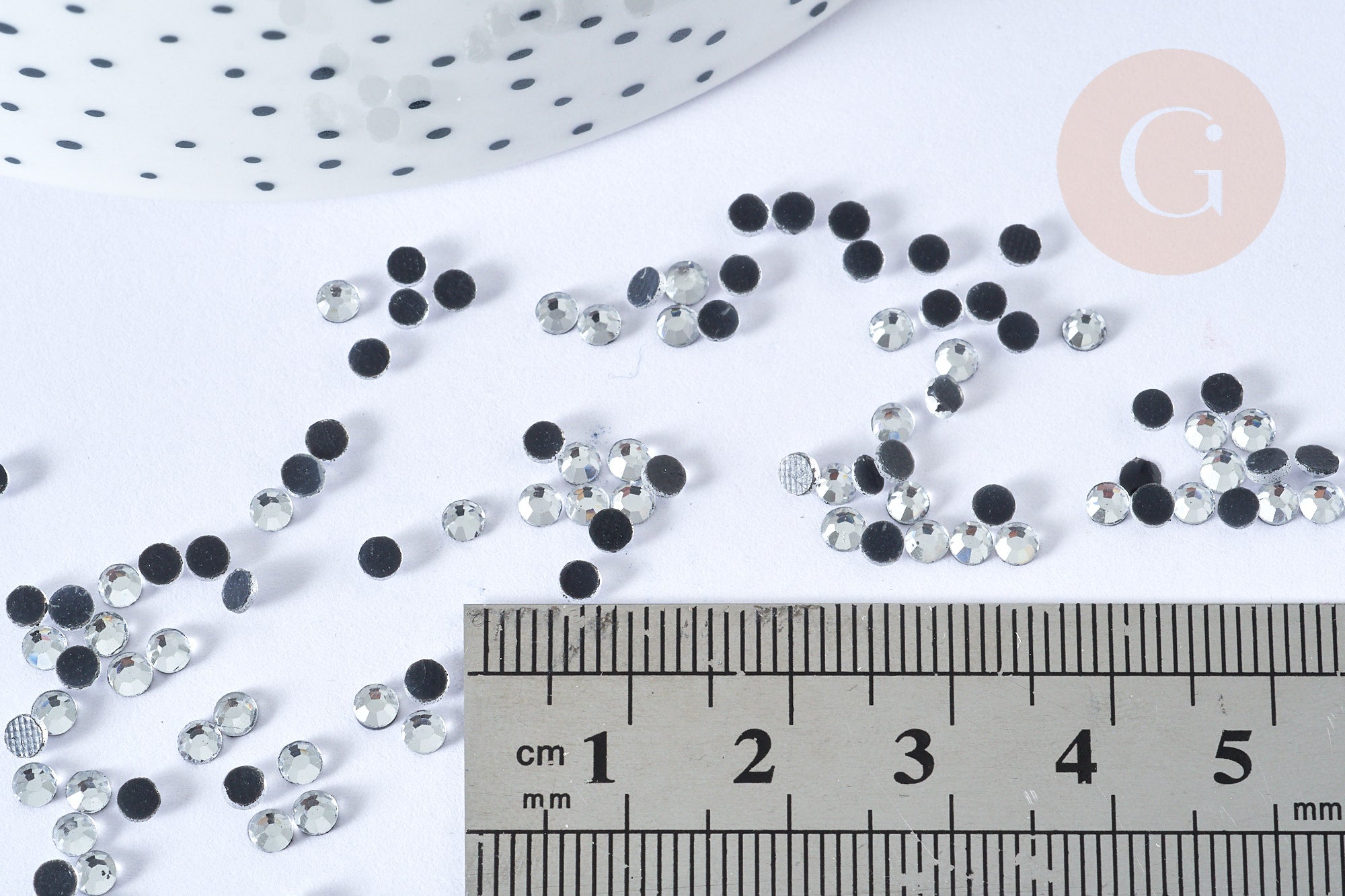 Gingerlily Cabochons strass cristal AB blanc 4,8mm 1g