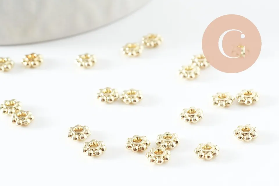 Gingerlily G9544 rondelle fleur zamac doré 4mm x20 séparateur