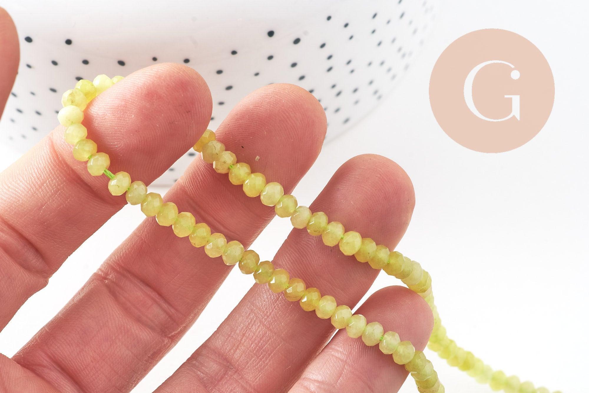 Gingerlily G10918 perles rondelles jade rose fil 34,5 cm