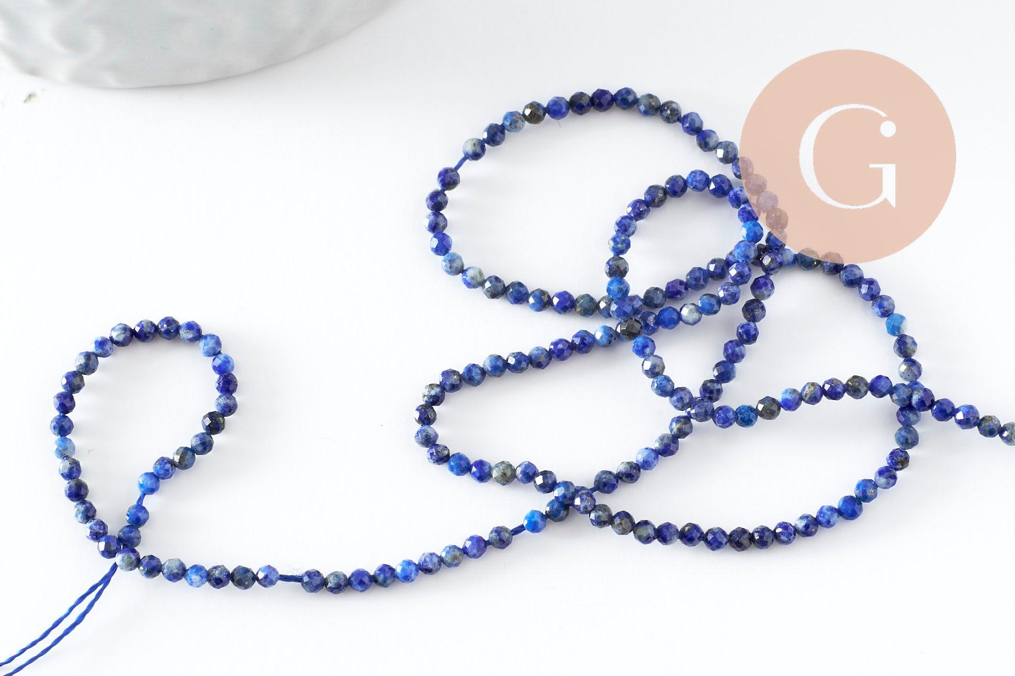 Gingerlily Perle lapis lazuli G3118 ronde 2mm fil 43cm