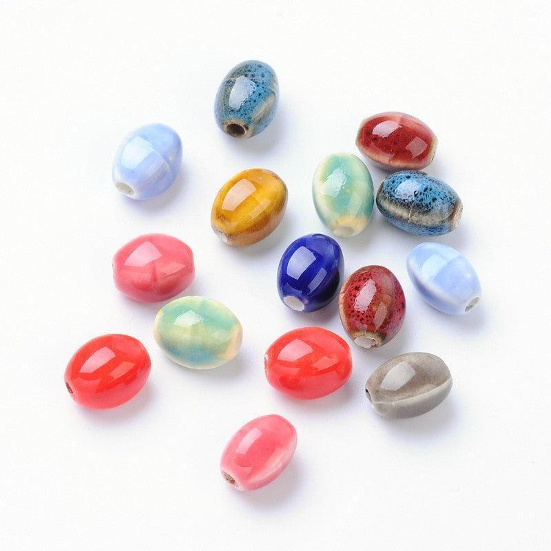 Gingerlily G10323 perle porcelaine ovale 12mm x10