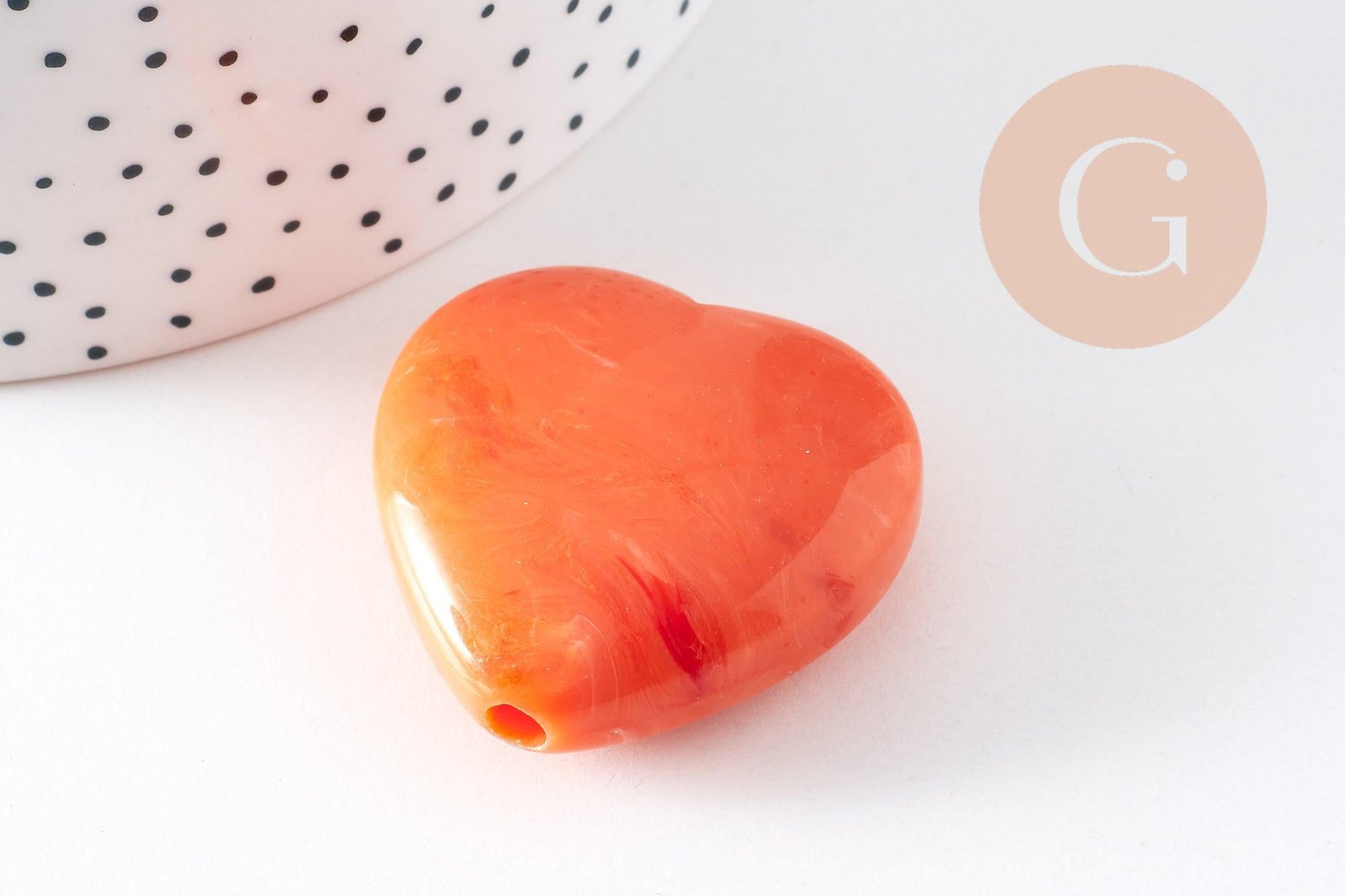 Gingerlily Perles G10570 perle cœur XXL acrylique 35mm