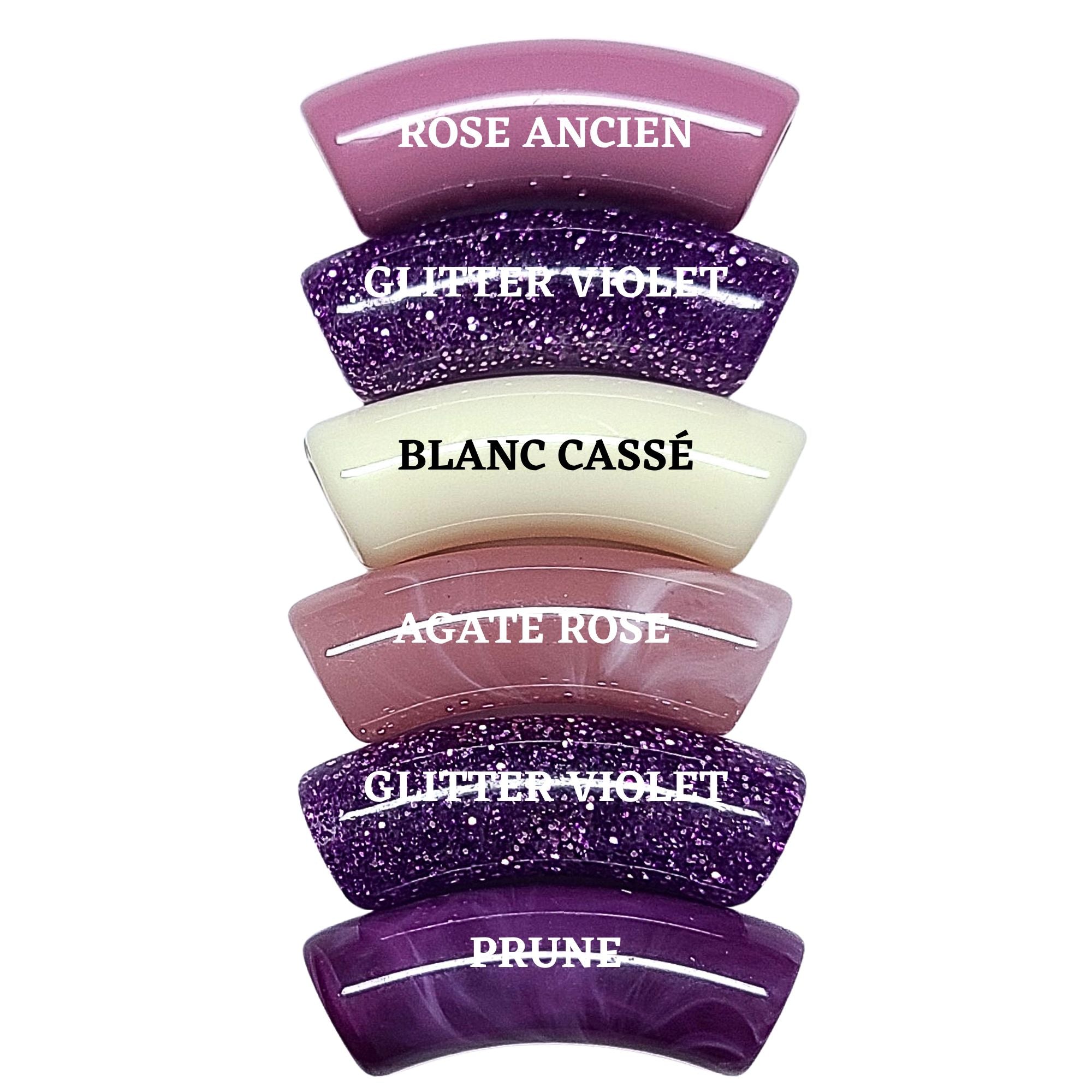 ARTSHOP Camaieux tubes incurvés 12MM violet lot de 6