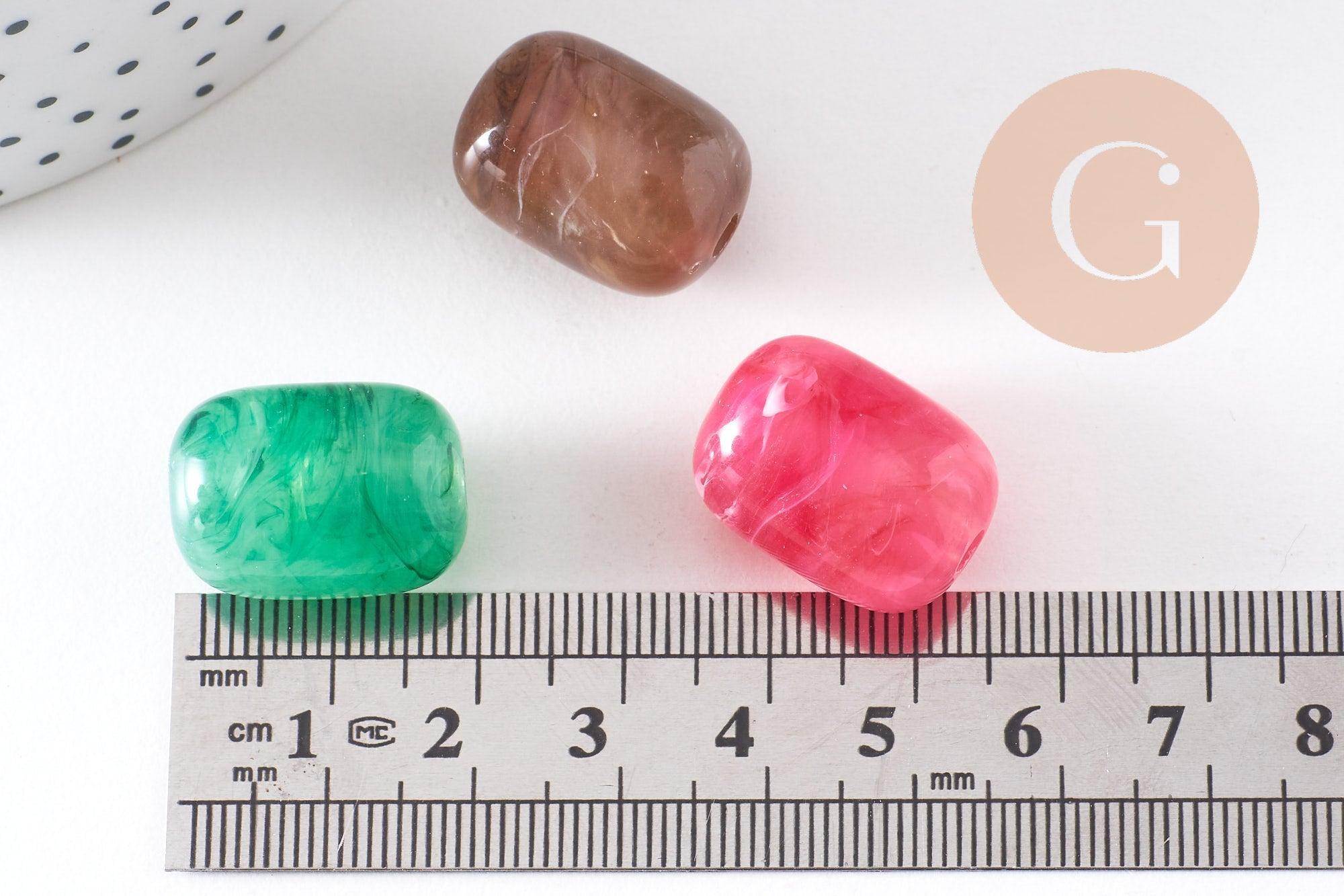 Gingerlily Perles G10492 perle tube acrylique pierre 20x15mm x10