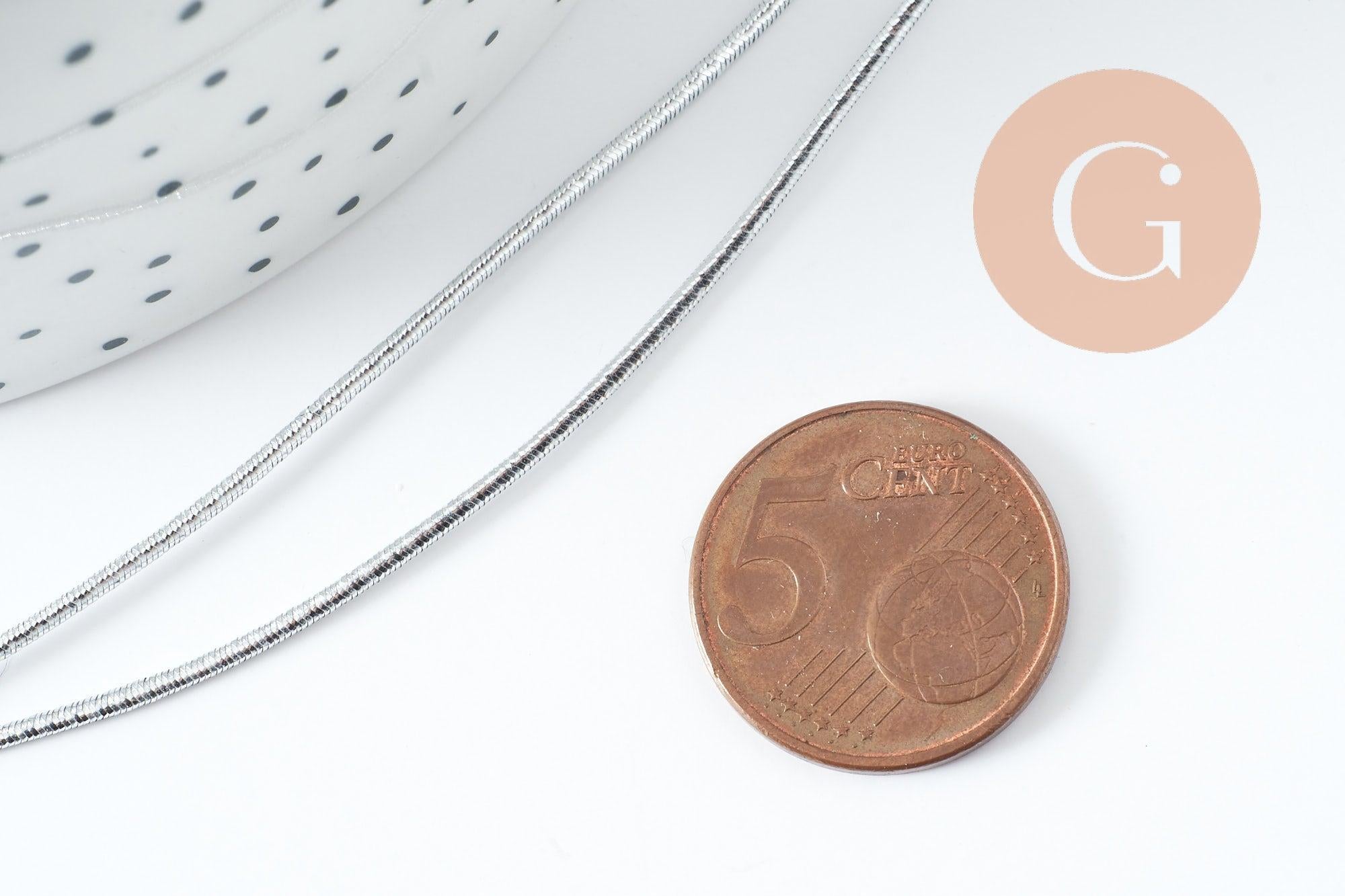Gingerlily Perles cordon élastique argenté 1mm fil bijoux 1m