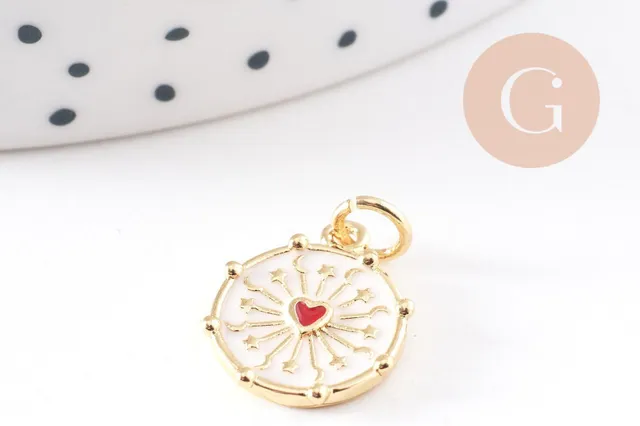 Gingerlily Pendentifs G10169 pendentif médaille coeur sacré 15mm x1