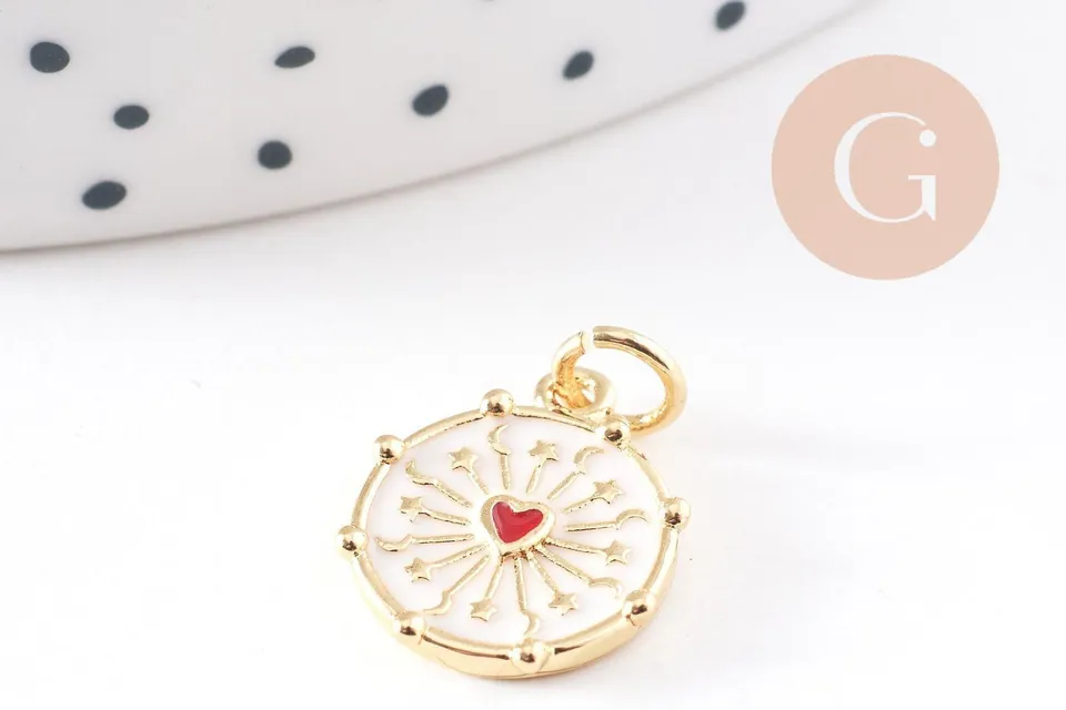 Gingerlily Pendentifs G10169 pendentif médaille coeur sacré 15mm x1