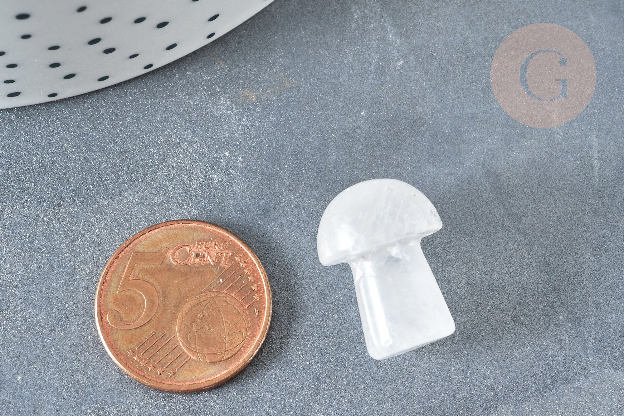 Gingerlily Perles champignon cristal de roche 20mm massage