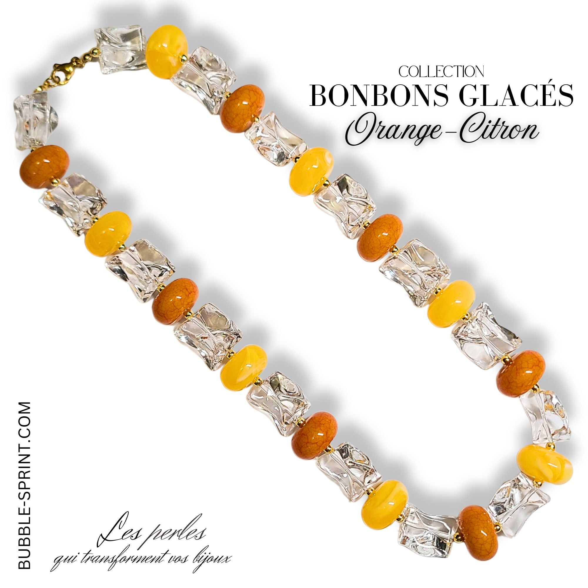 Artshop Bonbons Glacés kit collier orange-citron 51 cm