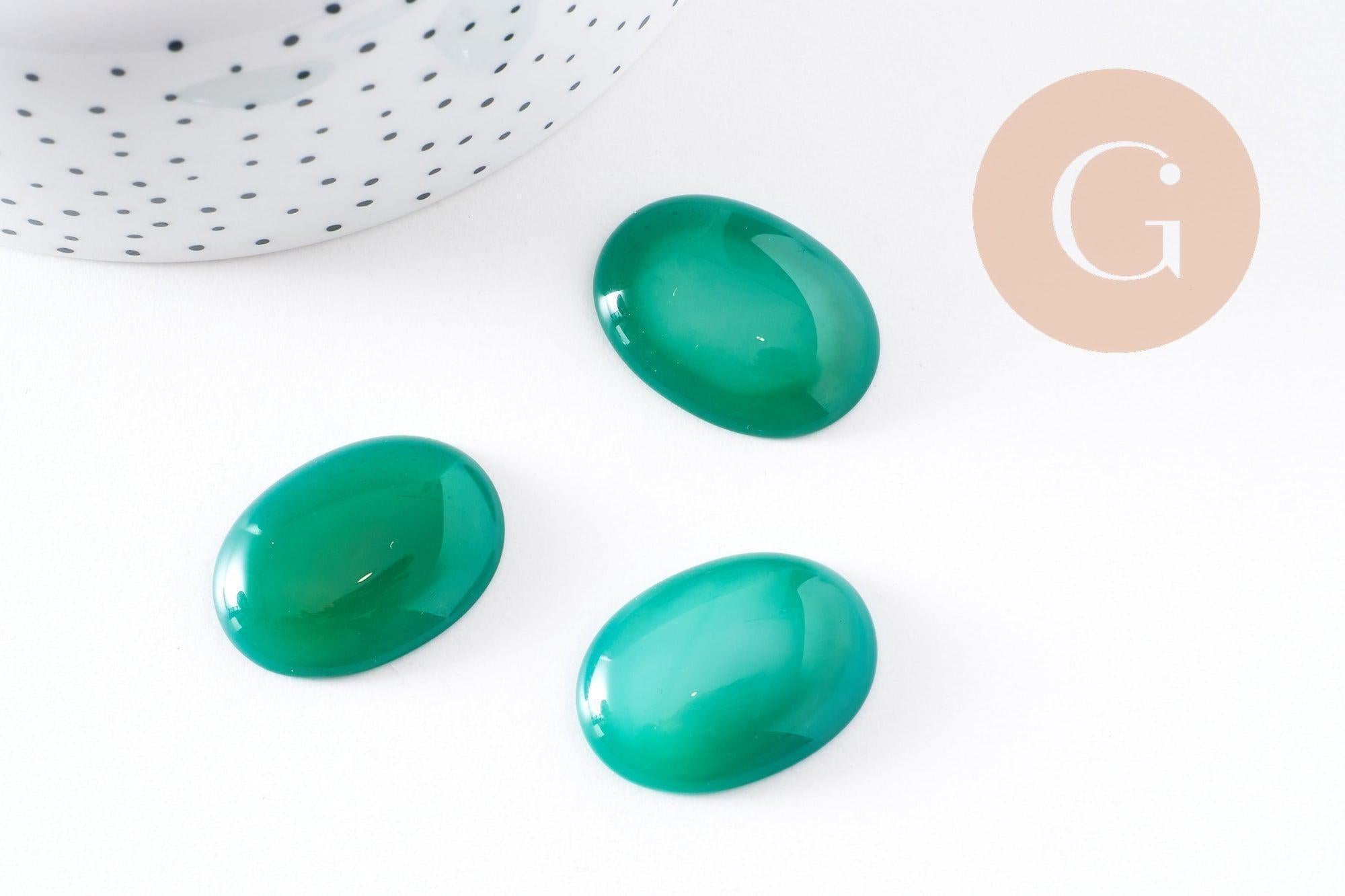 Gingerlily G10211 cabochon agate verte 30x22mm x1