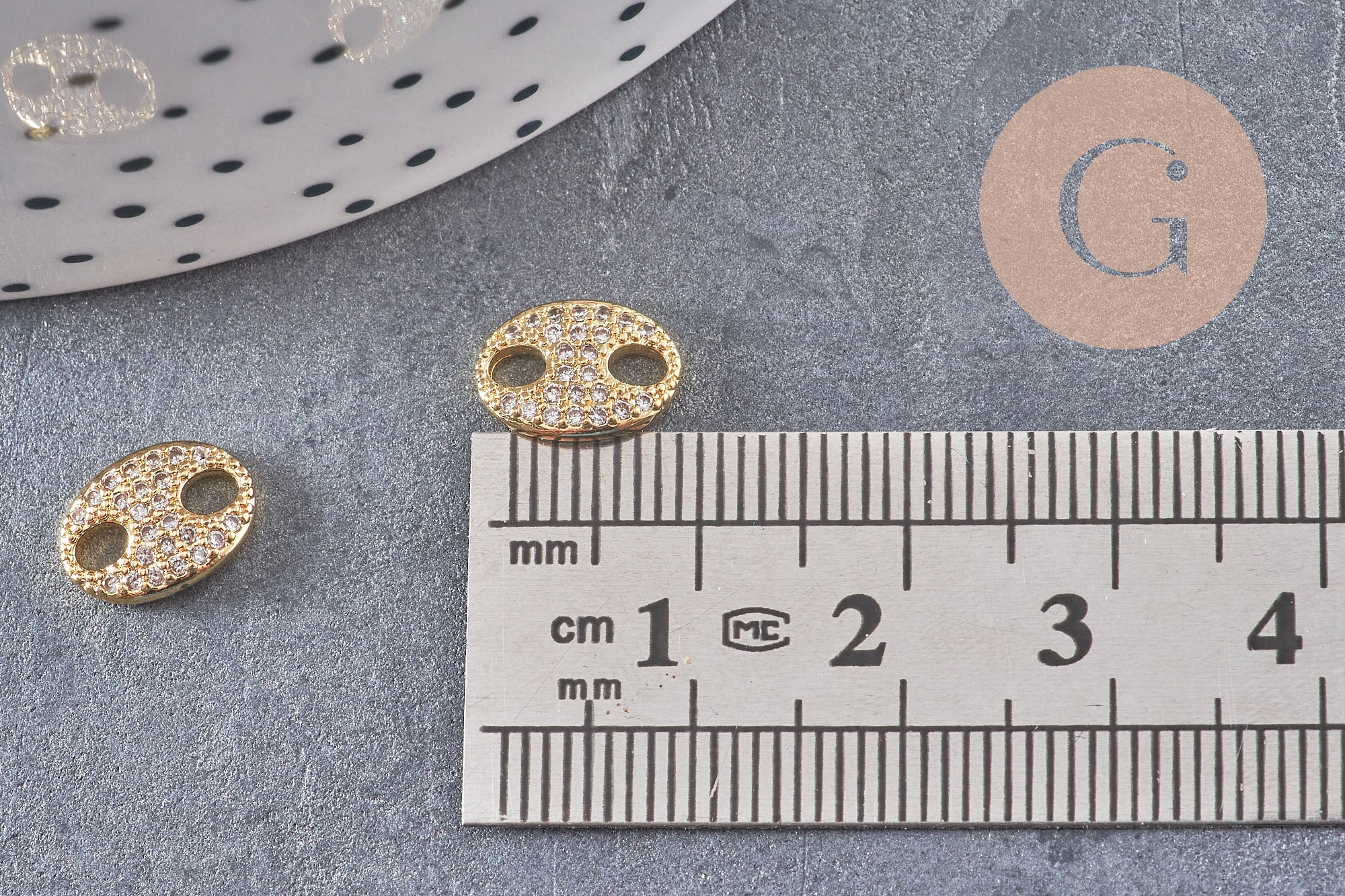 Gingerlily ovale pendentif connecteur laiton zircon 10,5mm