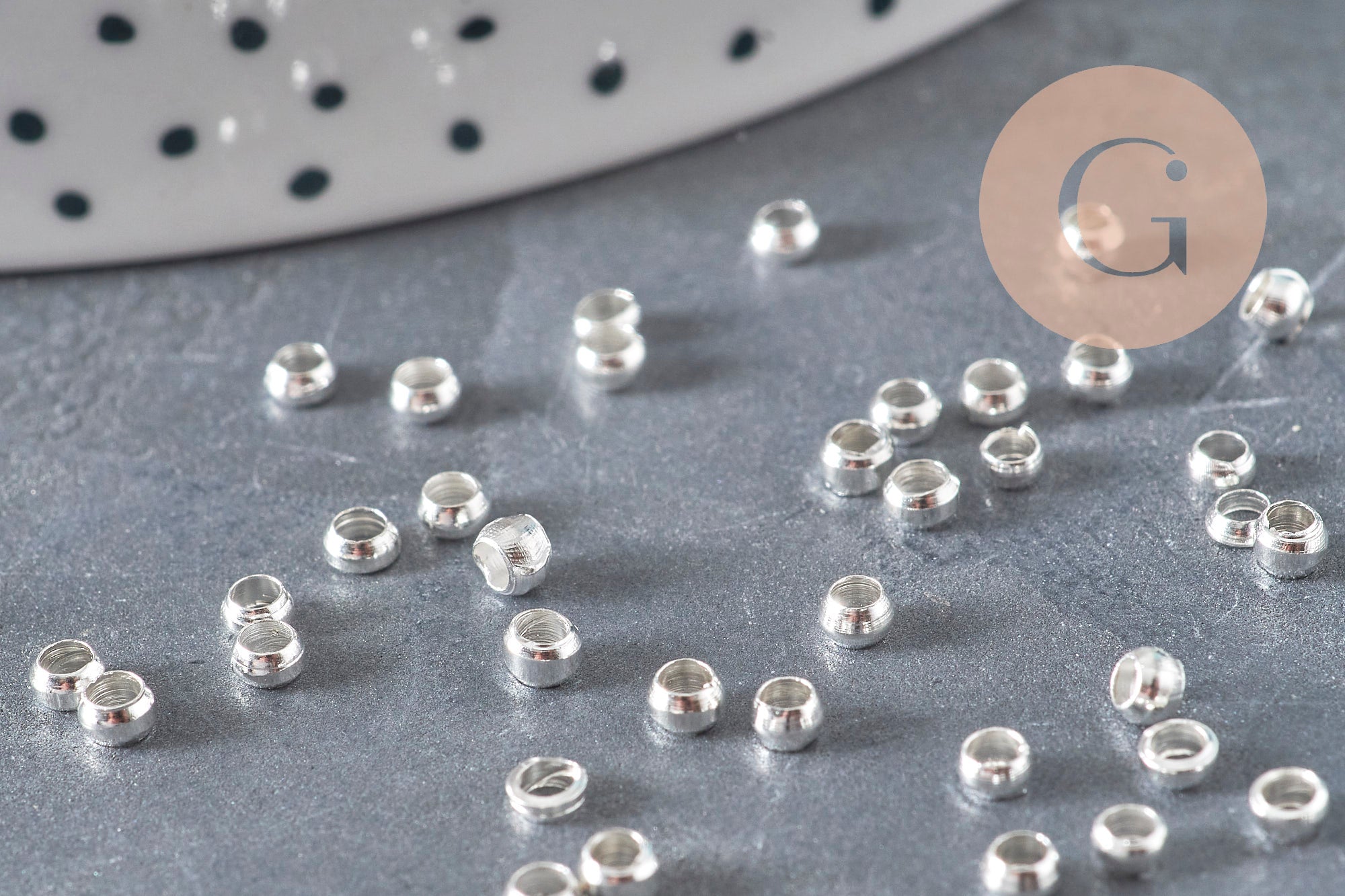 Gingerlily Perles G11269 perles à écraser laiton argenté 3x2mm