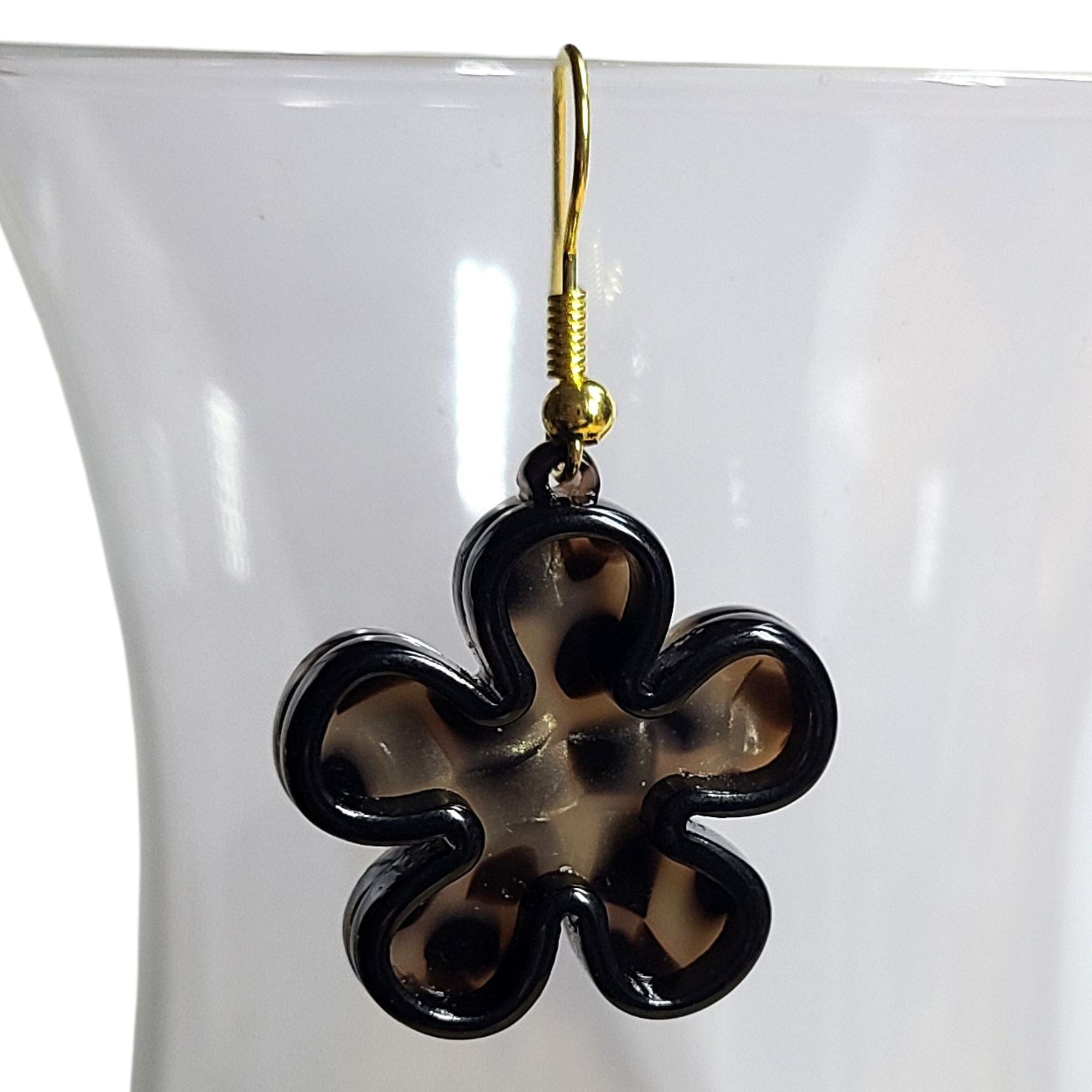 ARTSHOP Flower power breloque fleur creuse 25mm léopard x10