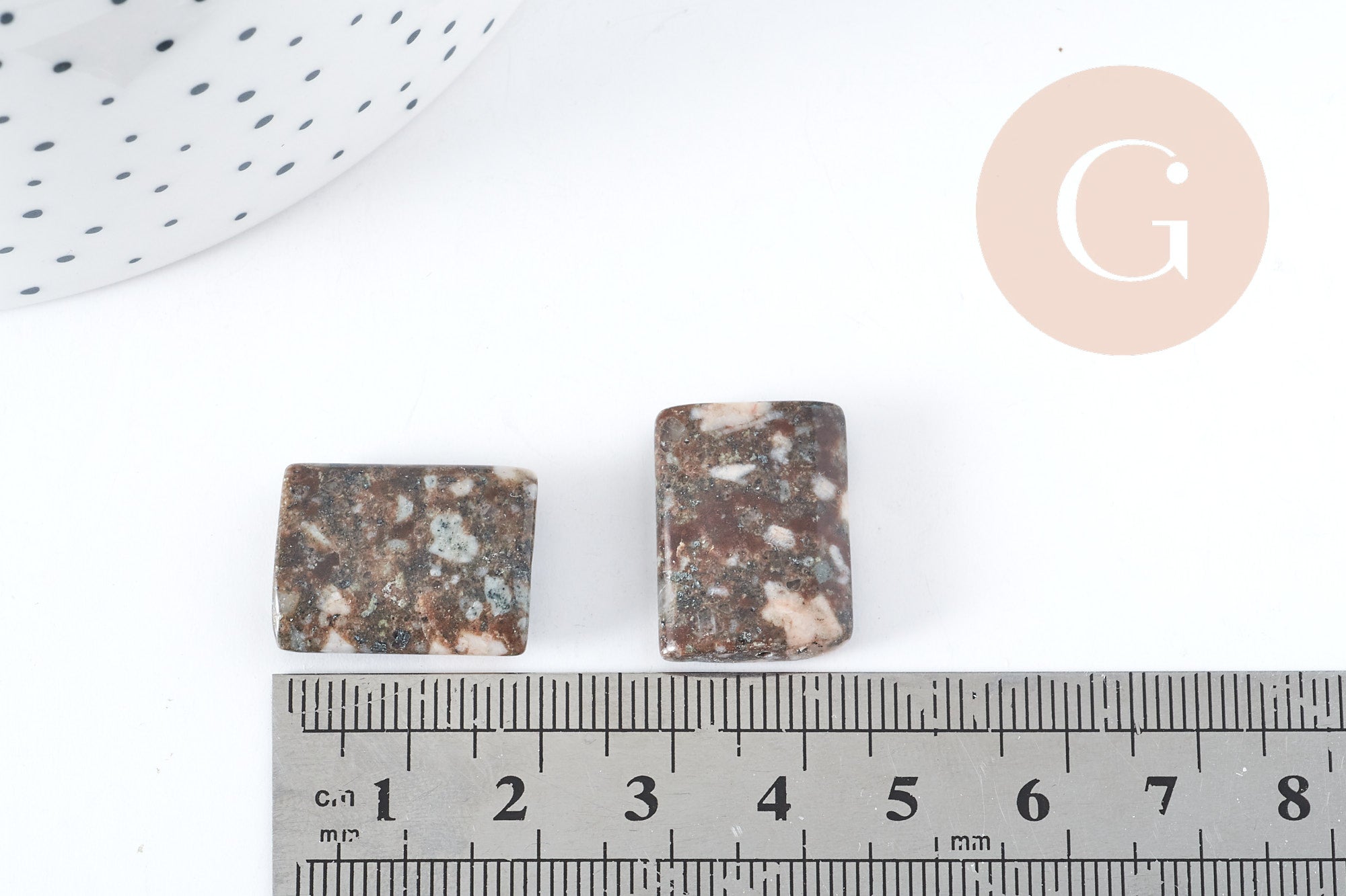 Gingerlily Perles Lakelandite G8271 perle rectangle marron x5 20x15mm