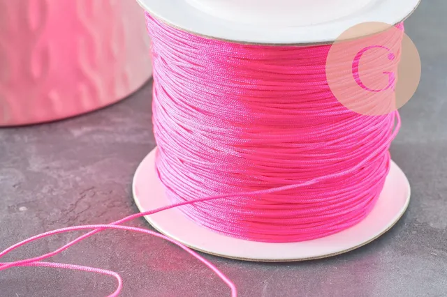 Gingerlily G9535 cordon fil de jade rose fluo 0,6 mm 1 m