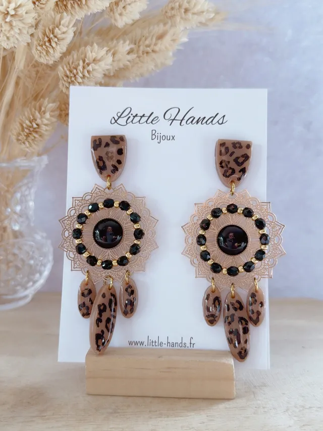 Little Hands Bijoux Elia boucles d'oreilles Touch Of Graou léopard