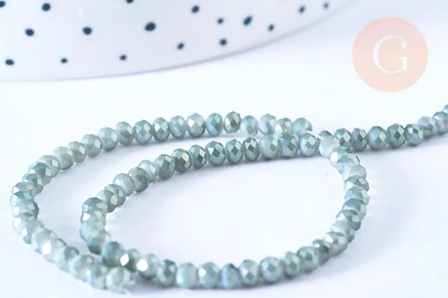 Gingerlily Toupies G6753 perles cristal vert irisé 3,5mm fil