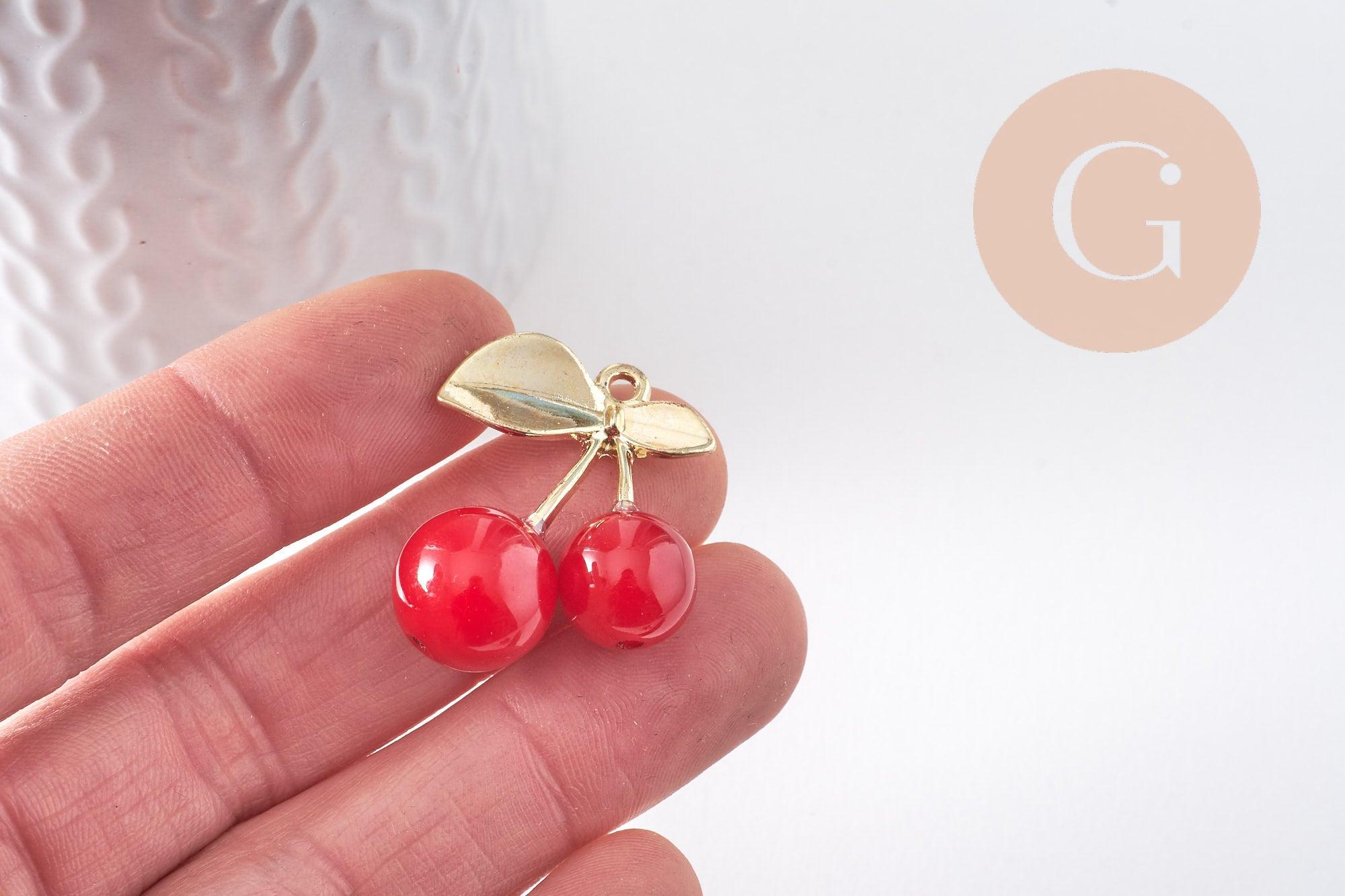Gingerlily G10339 pendentif cerise doré rouge 33mm