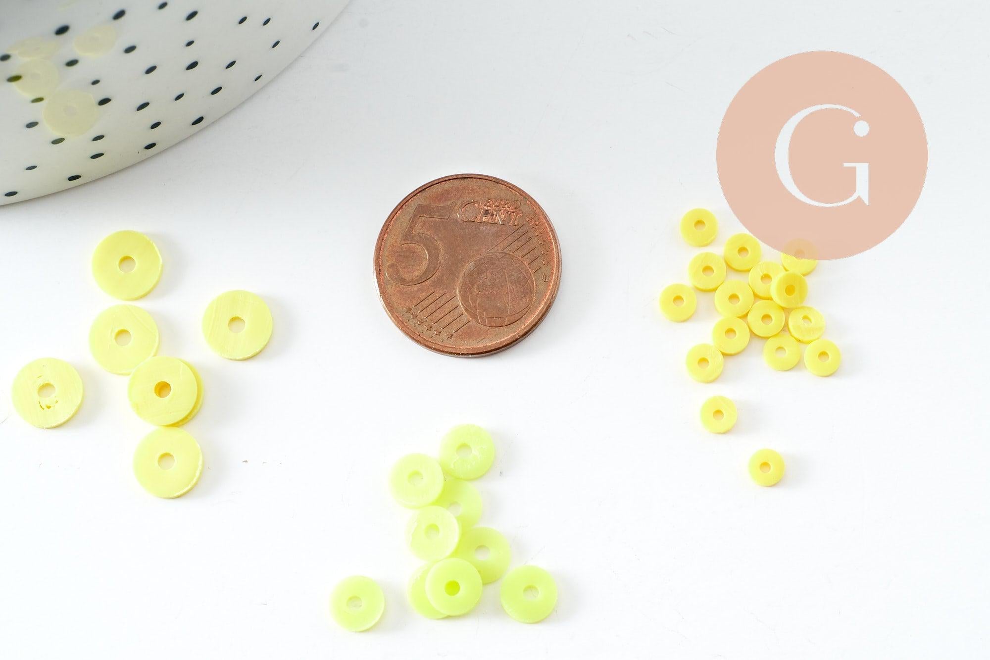 Gingerlily G9775 kit perles heishi jaune citron sans pinces