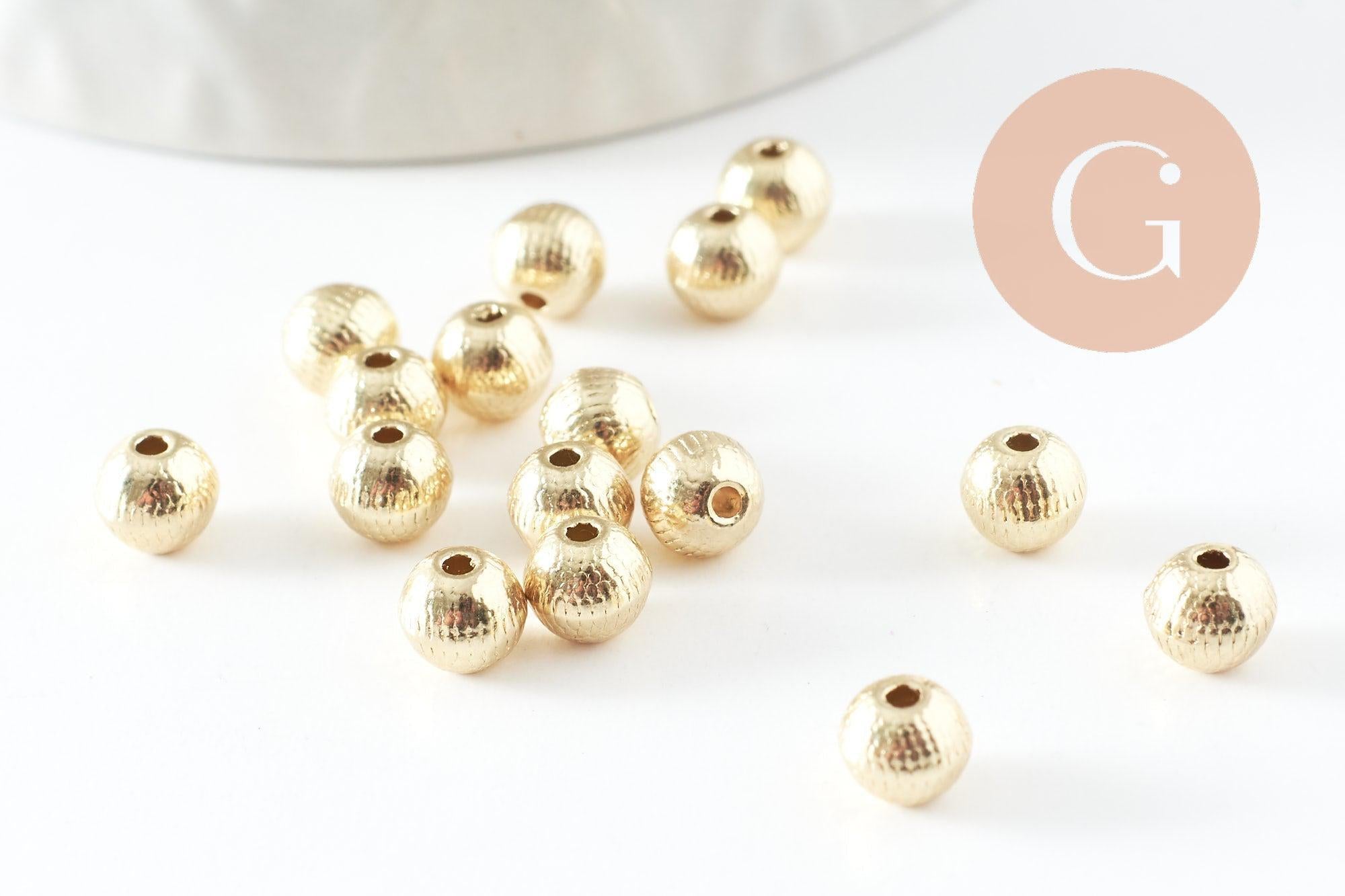 Gingerlily Perles zamac G9543 doré strié rondes 5mm x20