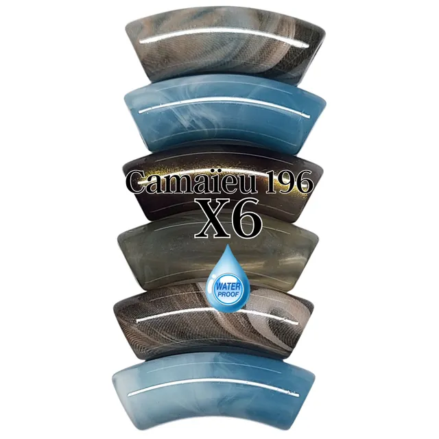 ARTSHOP Camaieux 196 perles tubes 12mm bleu lot 6