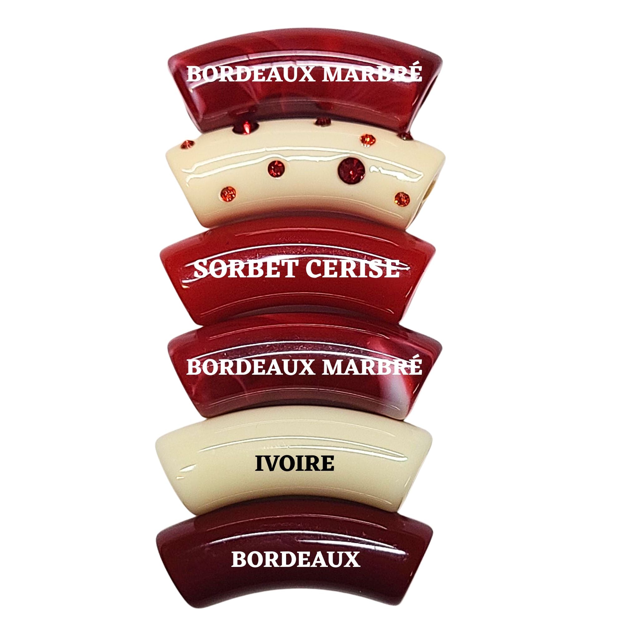 Artshop Camaieu 224 lot 6 tubes incurvés rouges 12mm