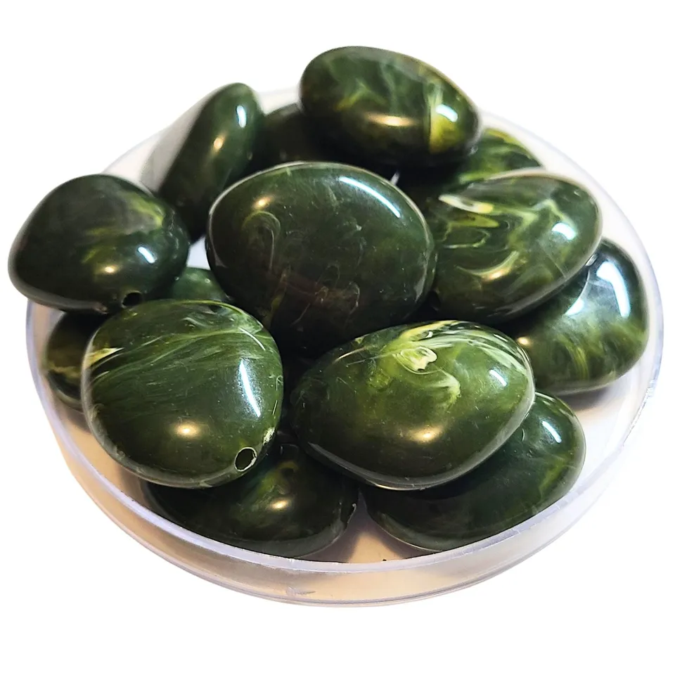 ARTSHOP Galets TIKA 27 galet acrylique vert mousse 30mm