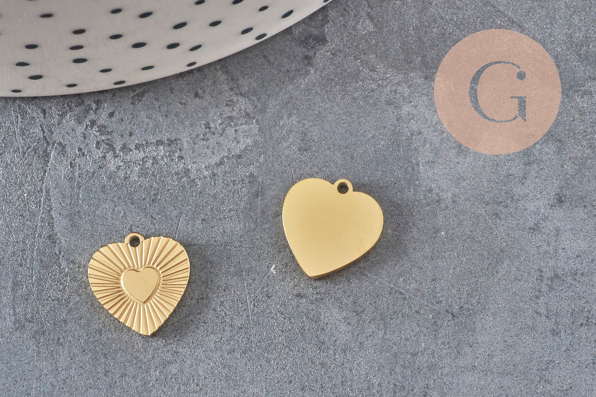 Gingerlily G11360 pendentif cœur acier doré 12mm x1