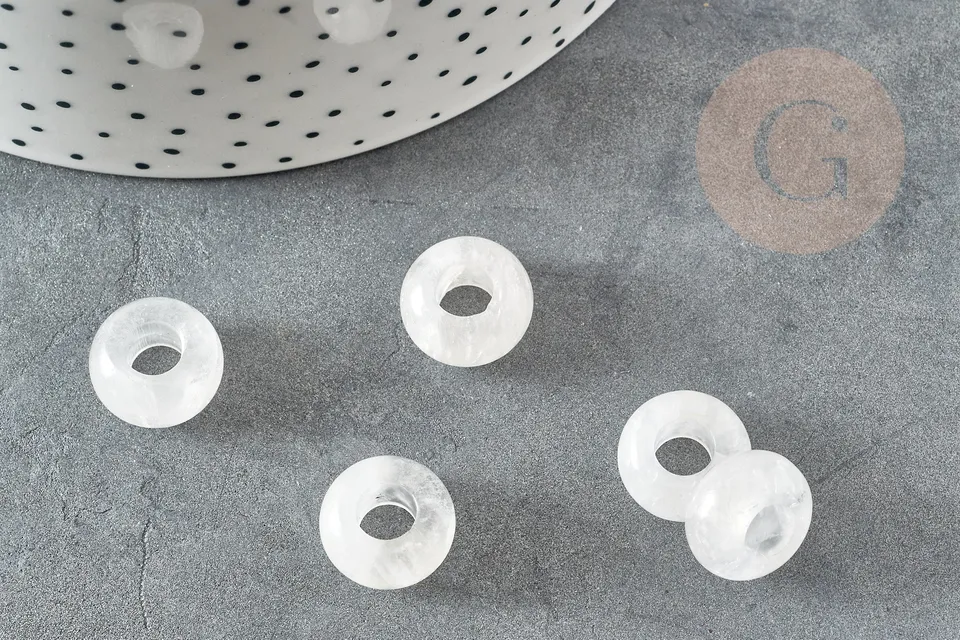 Gingerlily Pierre naturelle Donut cristal de roche 14 mm x2