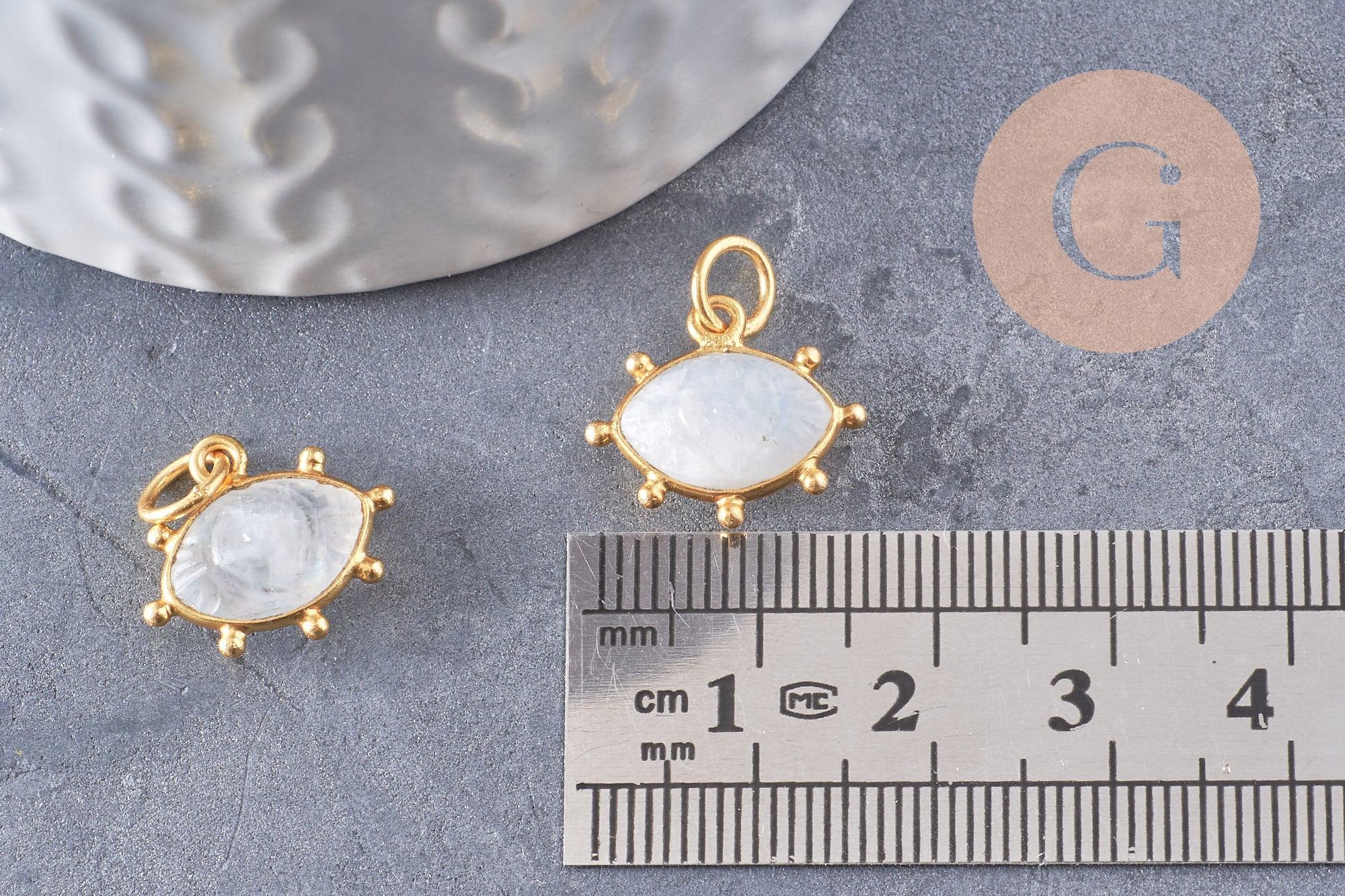 Gingerlily G9870 pendentif oeil pierre de lune 15mm doré 18K