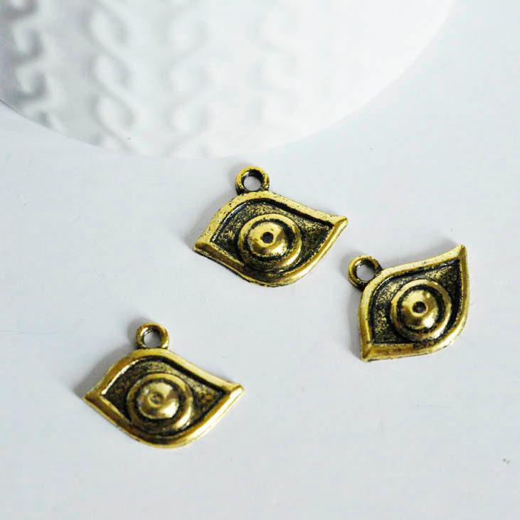 Gingerlily Pendentifs G718 pendentif oeil doré vieil or x10