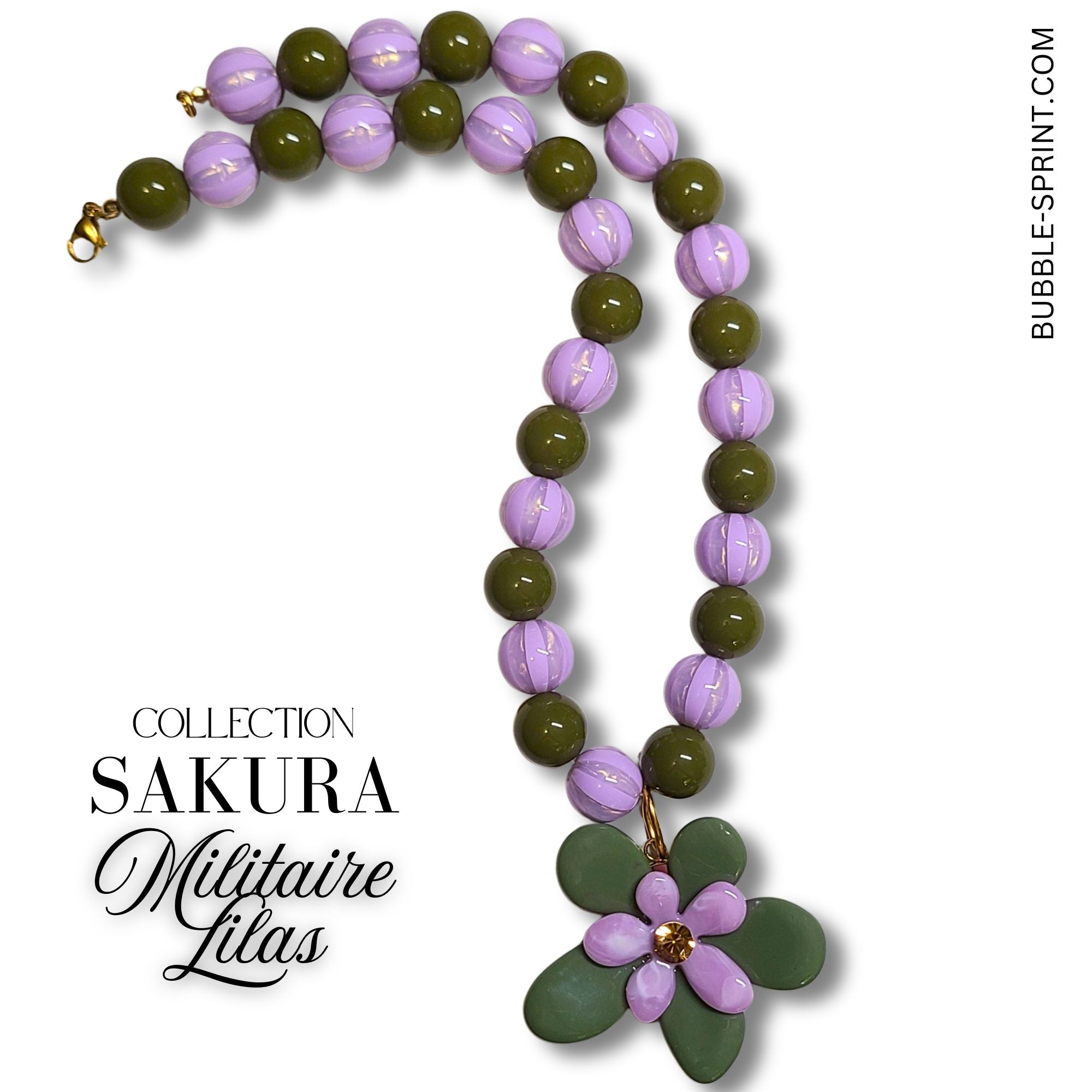 ARTSHOP Sakura collier militaire lilas kit à faire 48 cm