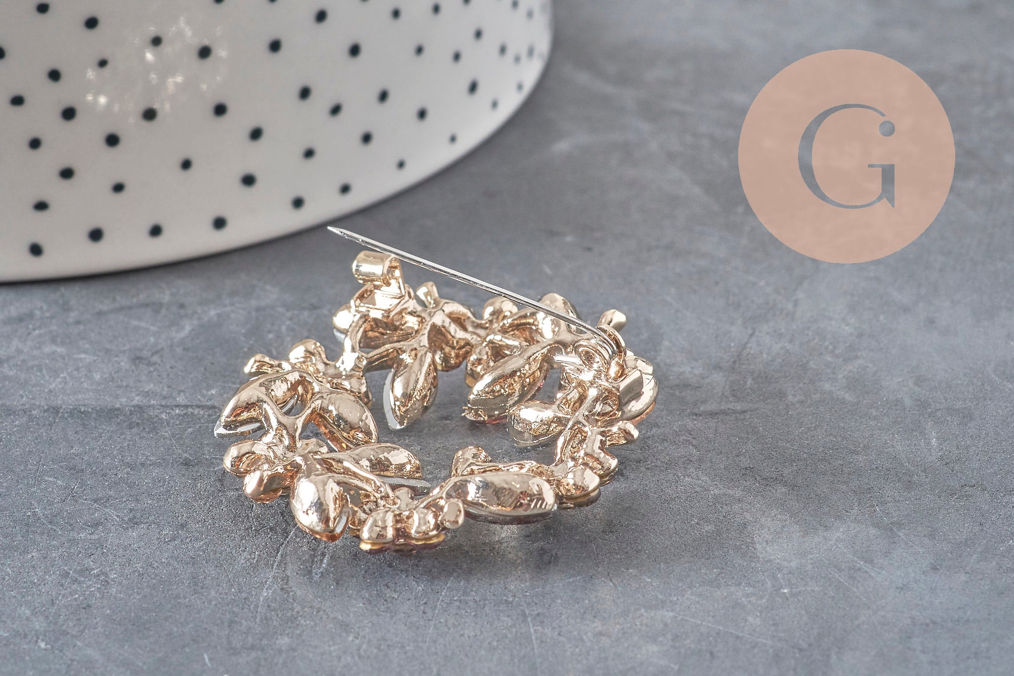 Gingerlily G11256 broche fleur zircons multicolore 41 mm