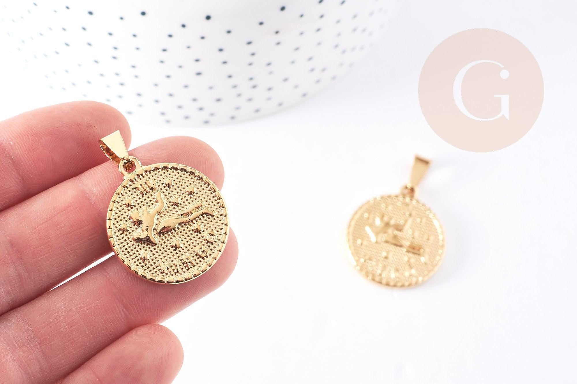 Gingerlily Bijoux G6113 médaille Vierge acier doré à graver