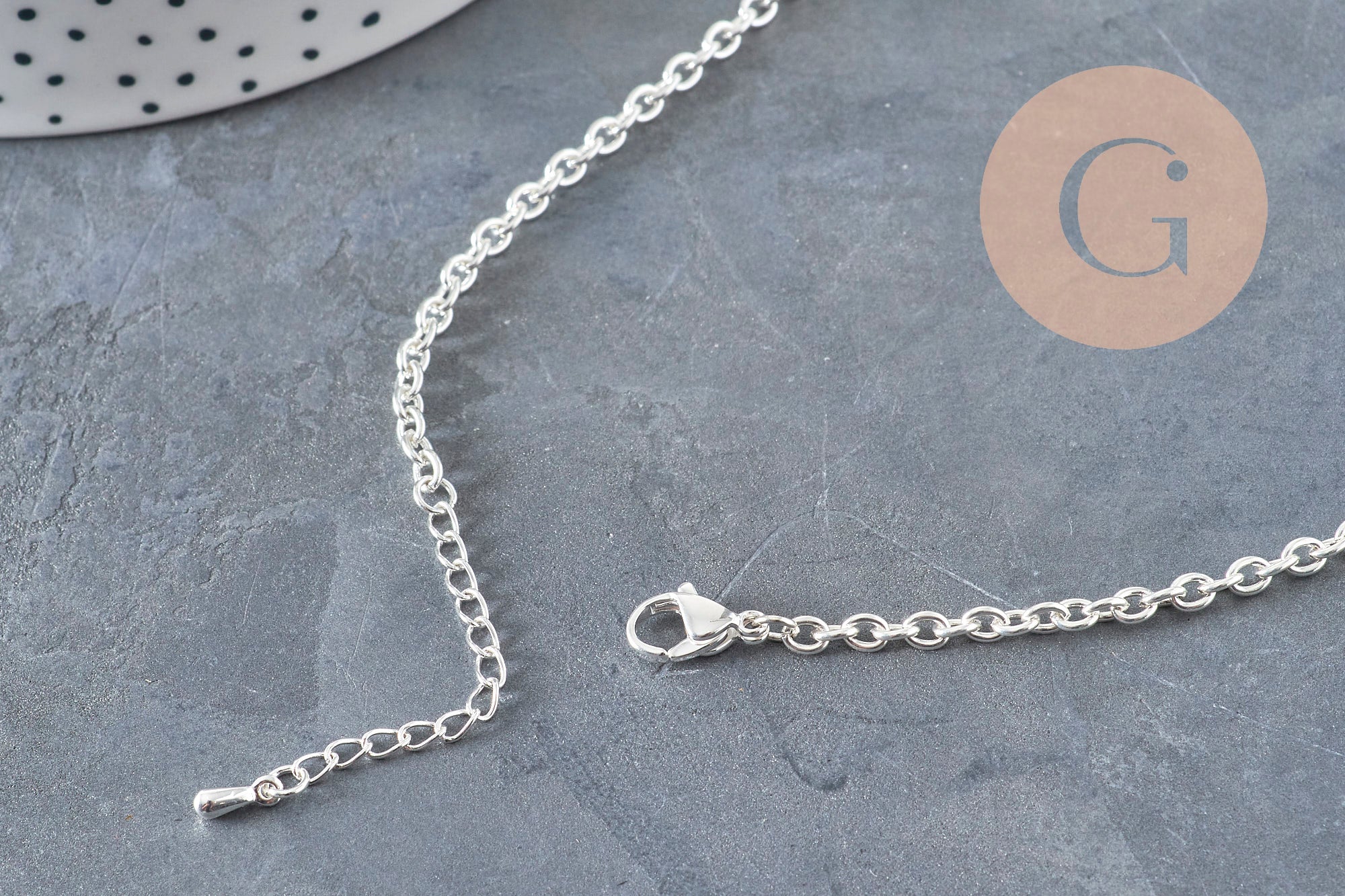 Gingerlily Chaîne forçat argenté 4mm 45,5cm l'unité