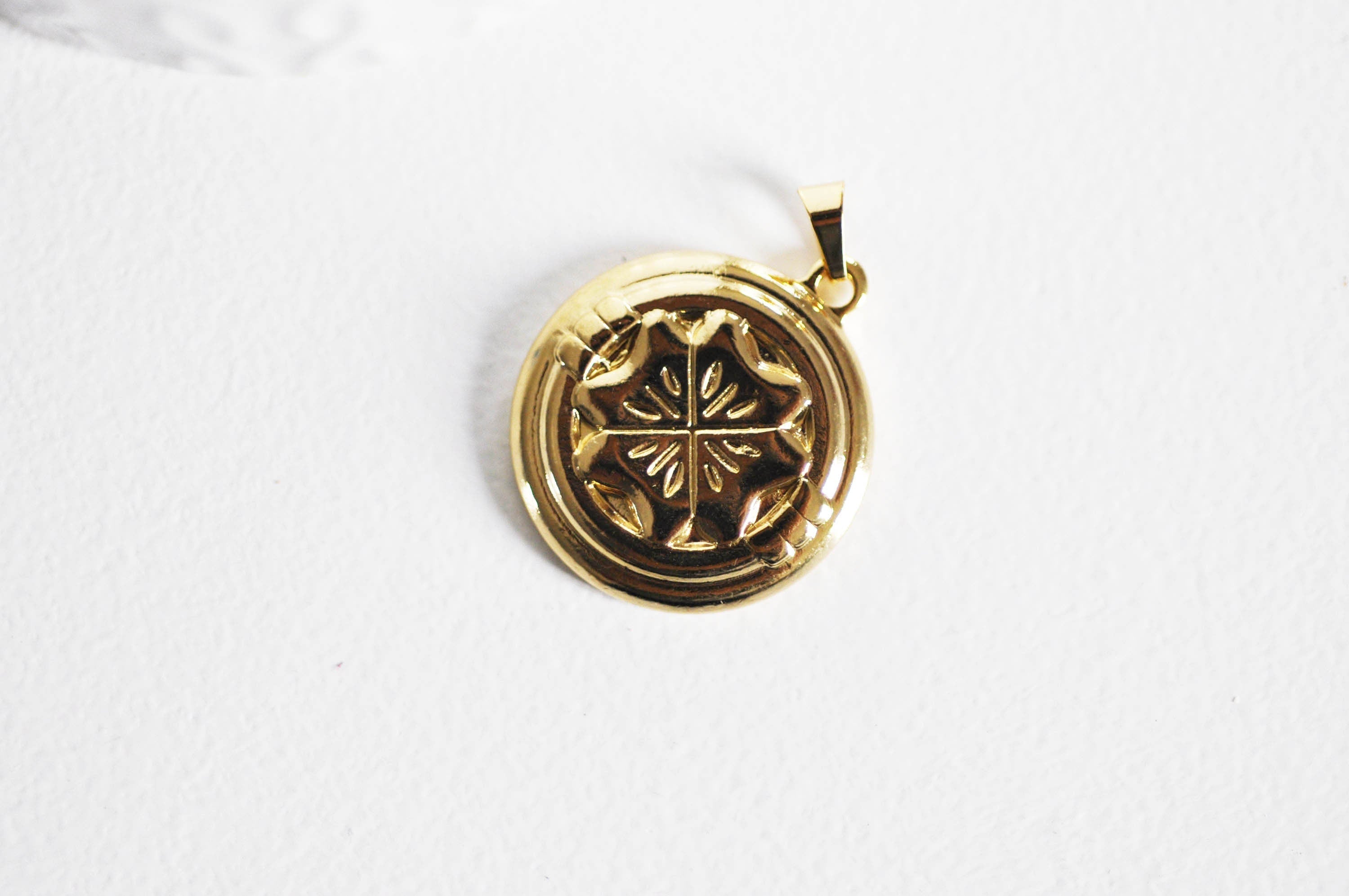 Gingerlily Pendentifs Médaille trèfle doré 27mm x1