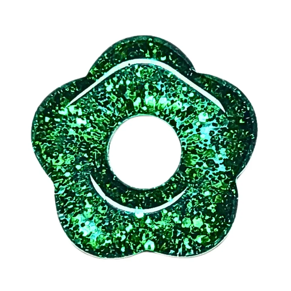 ARTSHOP Flower Power 81 Fleur Capucine paillettes émeraude 27 mm
