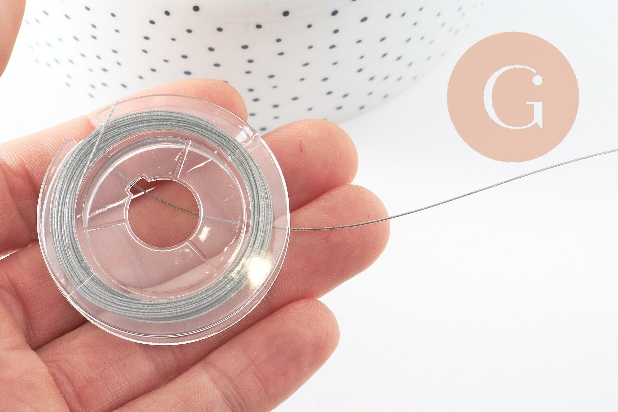 Gingerlily Fil câblé gainé acier inoxydable 0.45mm 10m x1