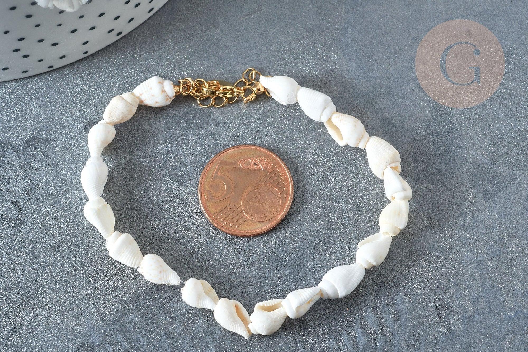 Gingerlily Pendentifs DIY G7803 bracelet coquillage blanc 19,5cm