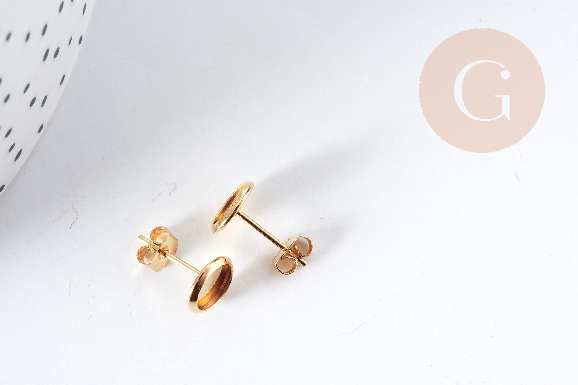 Gingerlily Supports puces G8922 laiton doré cabochon 6mm
