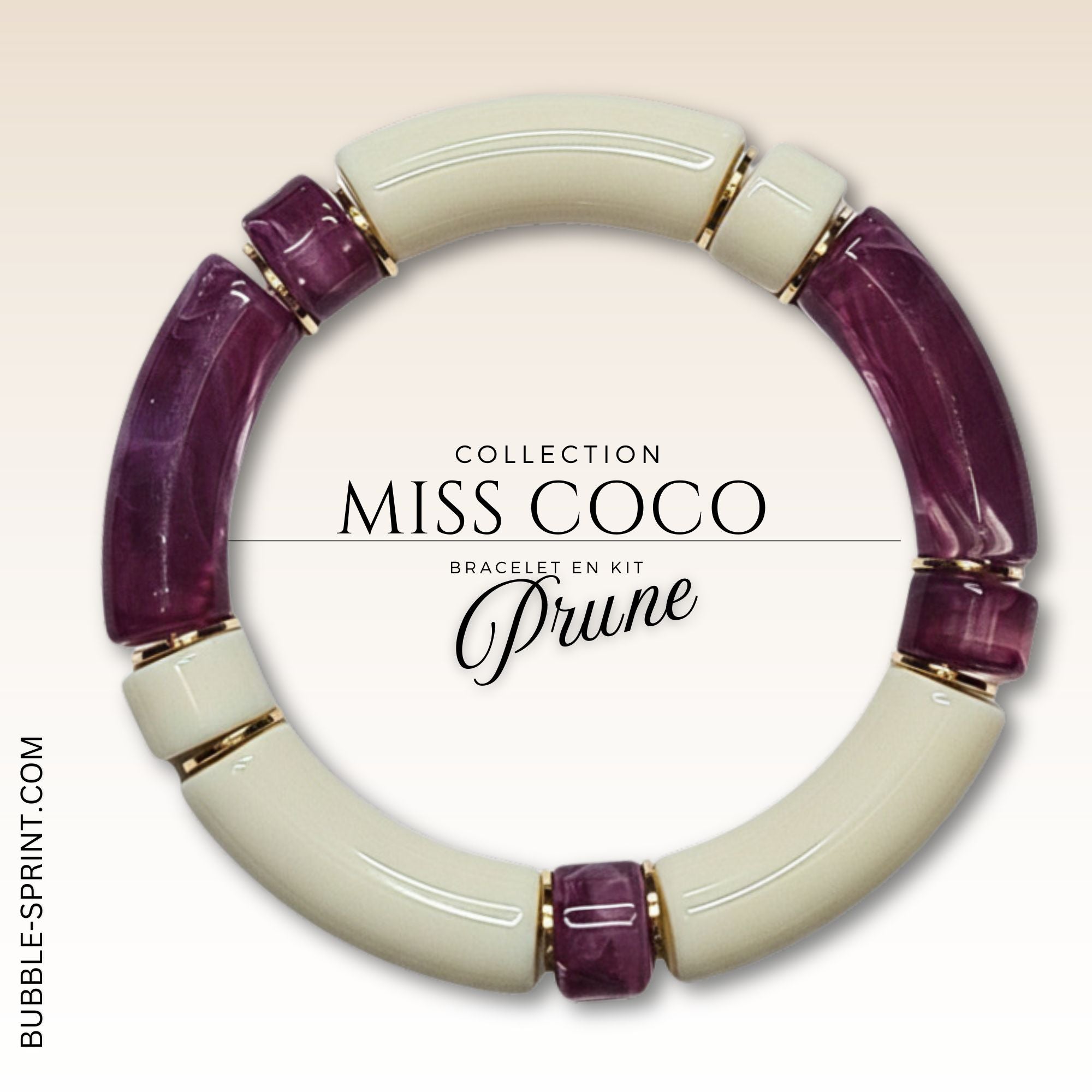 ARTSHOP Miss Coco Kit Bracelet Prune acrylique