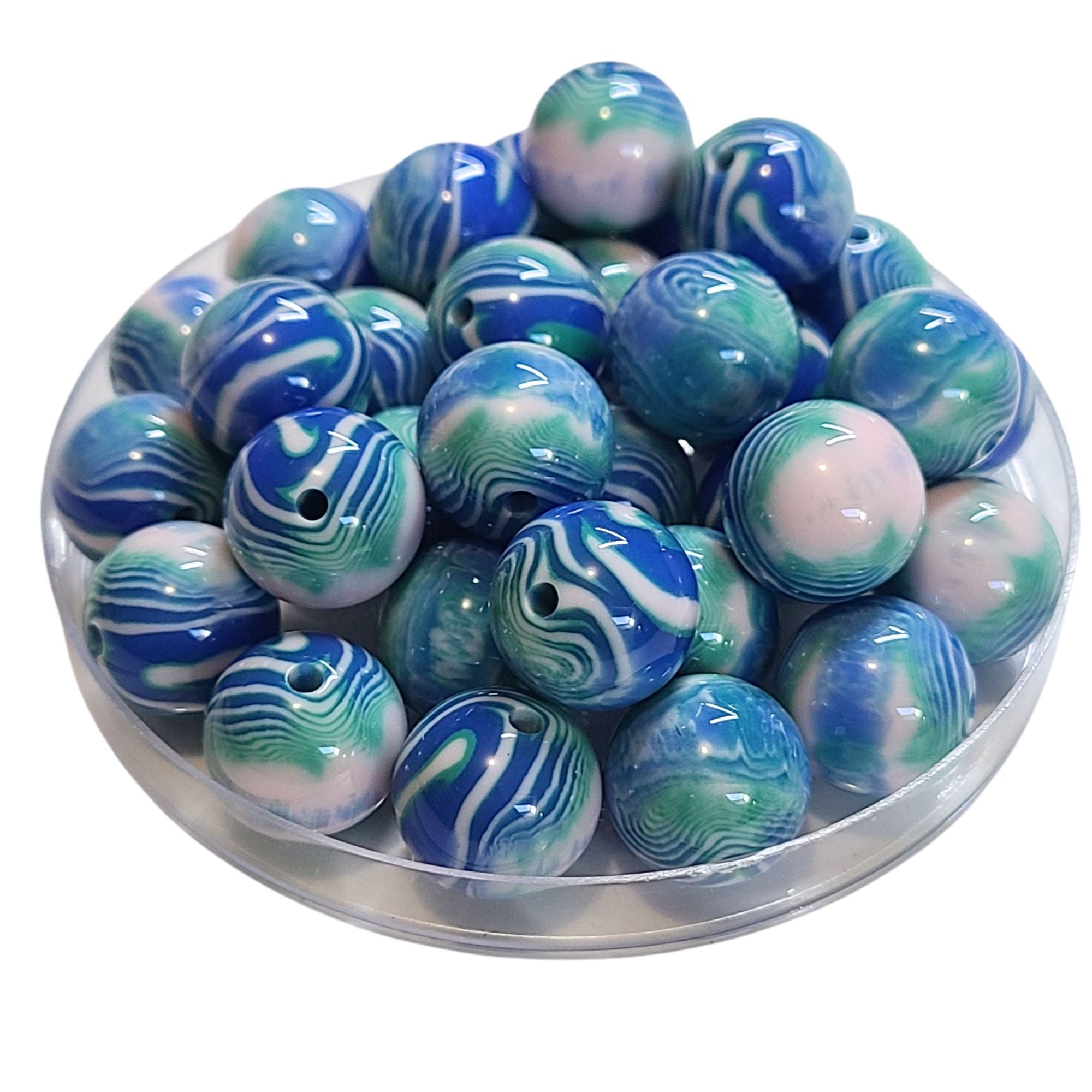 ARTSHOP Boules 16MM 342 perle acrylique Swirl turquoise 16MM x1