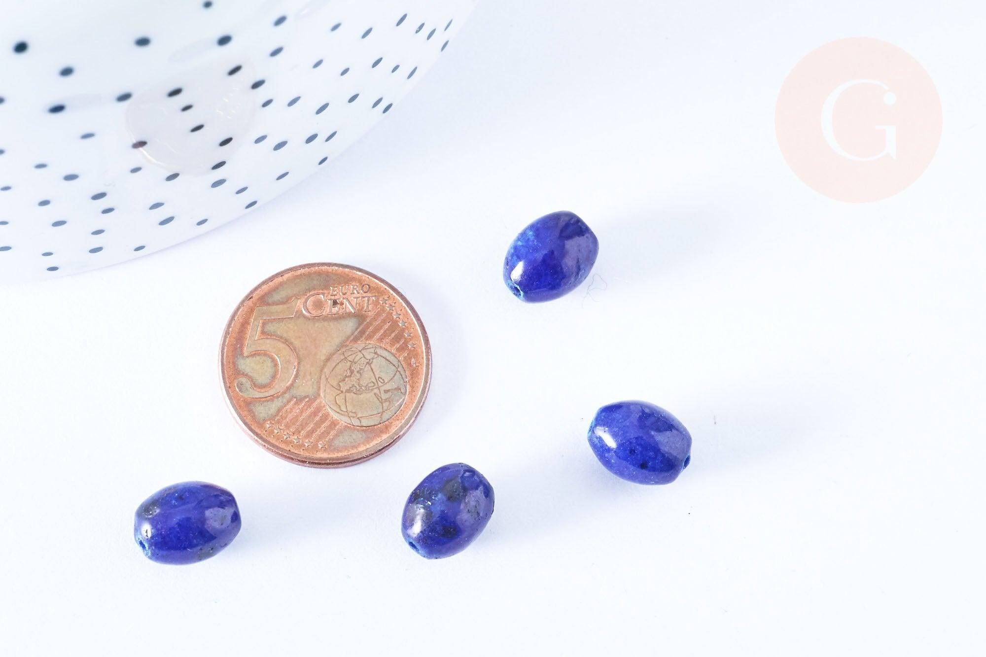 Gingerlily Pierre G6460 perles howlite bleu foncé 10x8mm x5