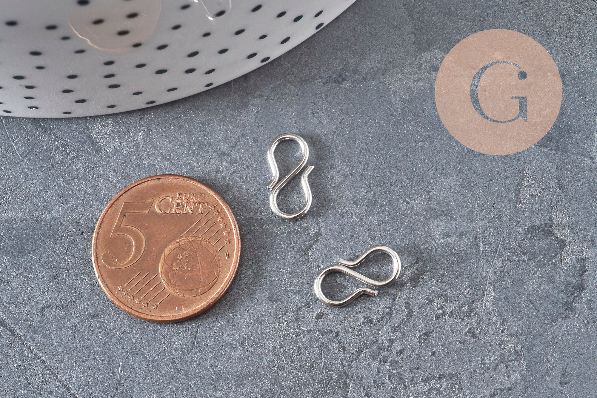 Gingerlily Apprêts G11181 fermoir crochet S acier platine 12mm x5