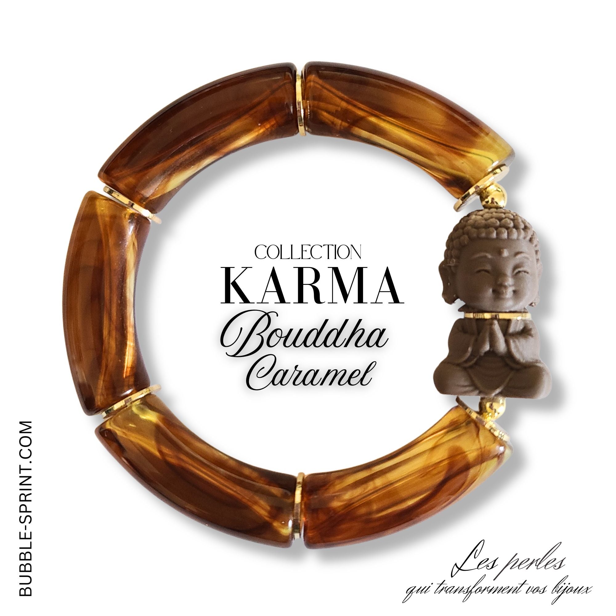 ARTSHOP KARMA Bouddha Caramel kit bracelet élastique